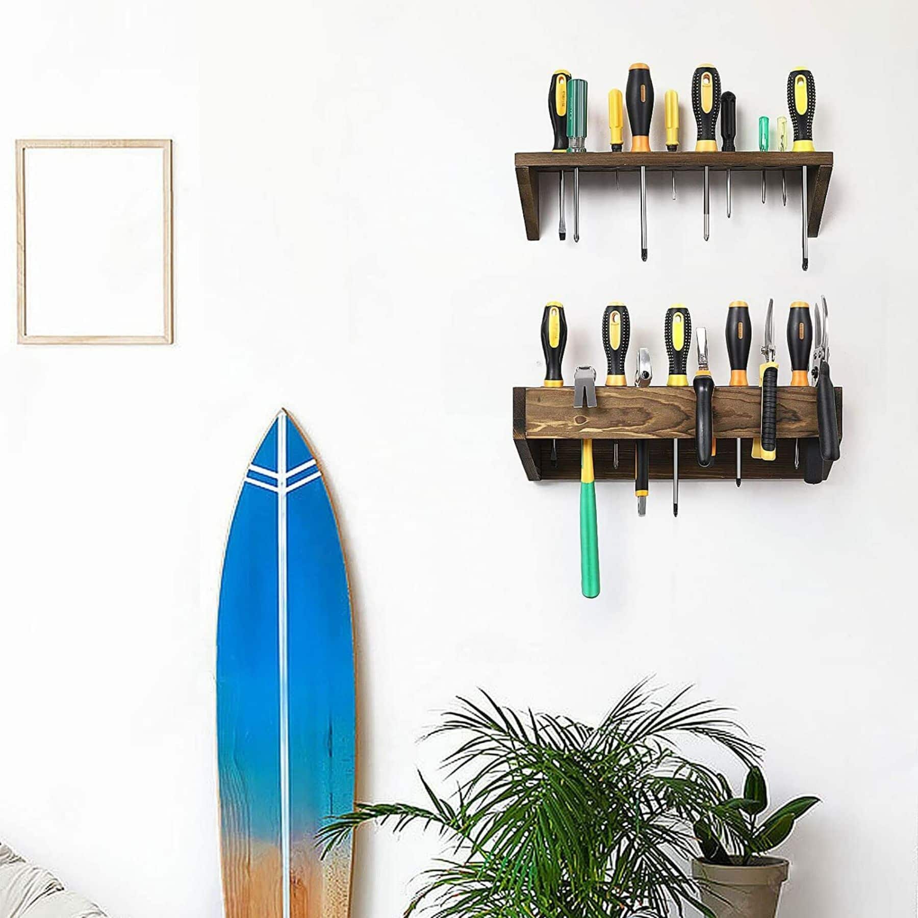 NEX™ Rustic Brown Solid Wood Tool Storage Box Organizer Set