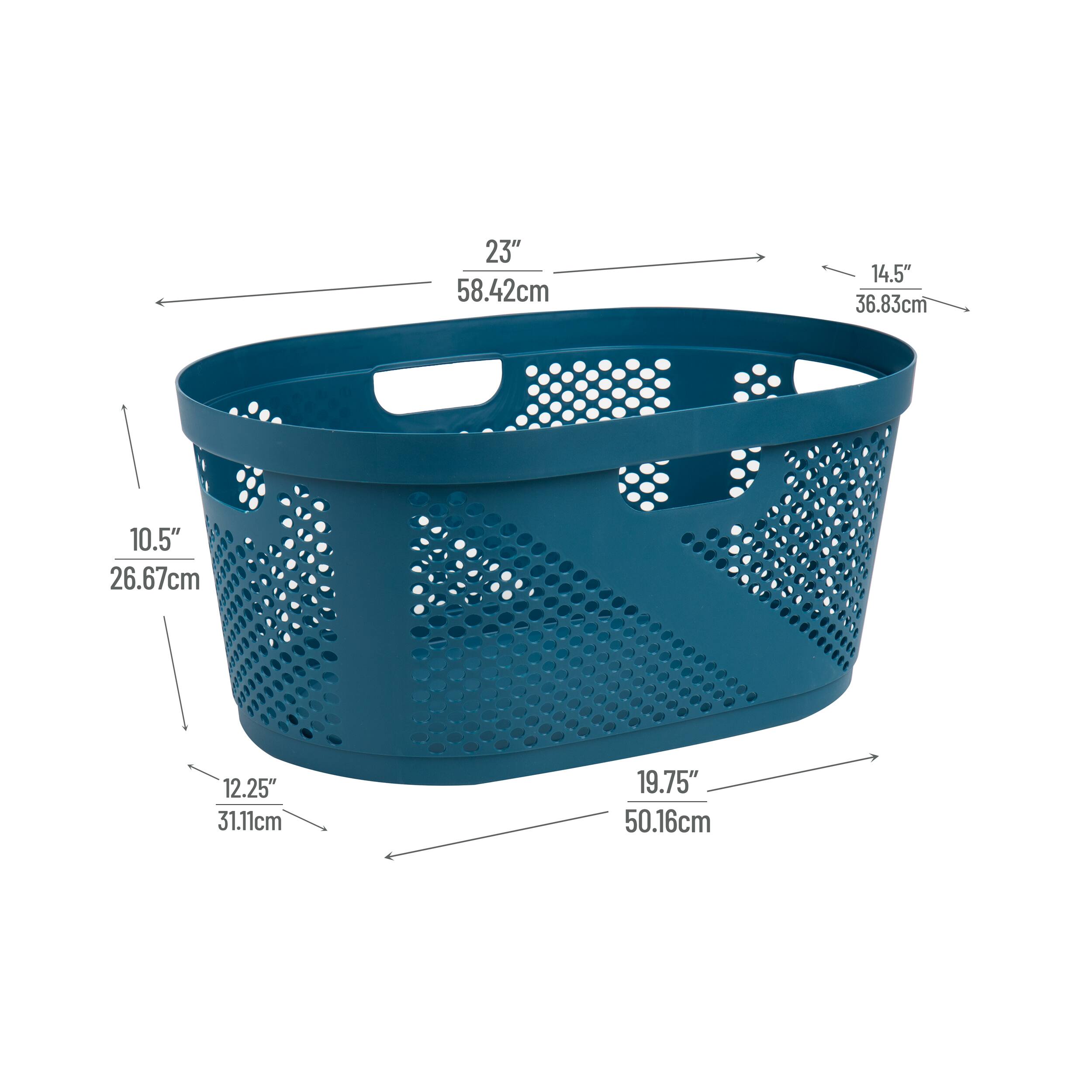 Mind Reader 40L Ventilated Laundry Basket with Cut Out Handles, 2ct.