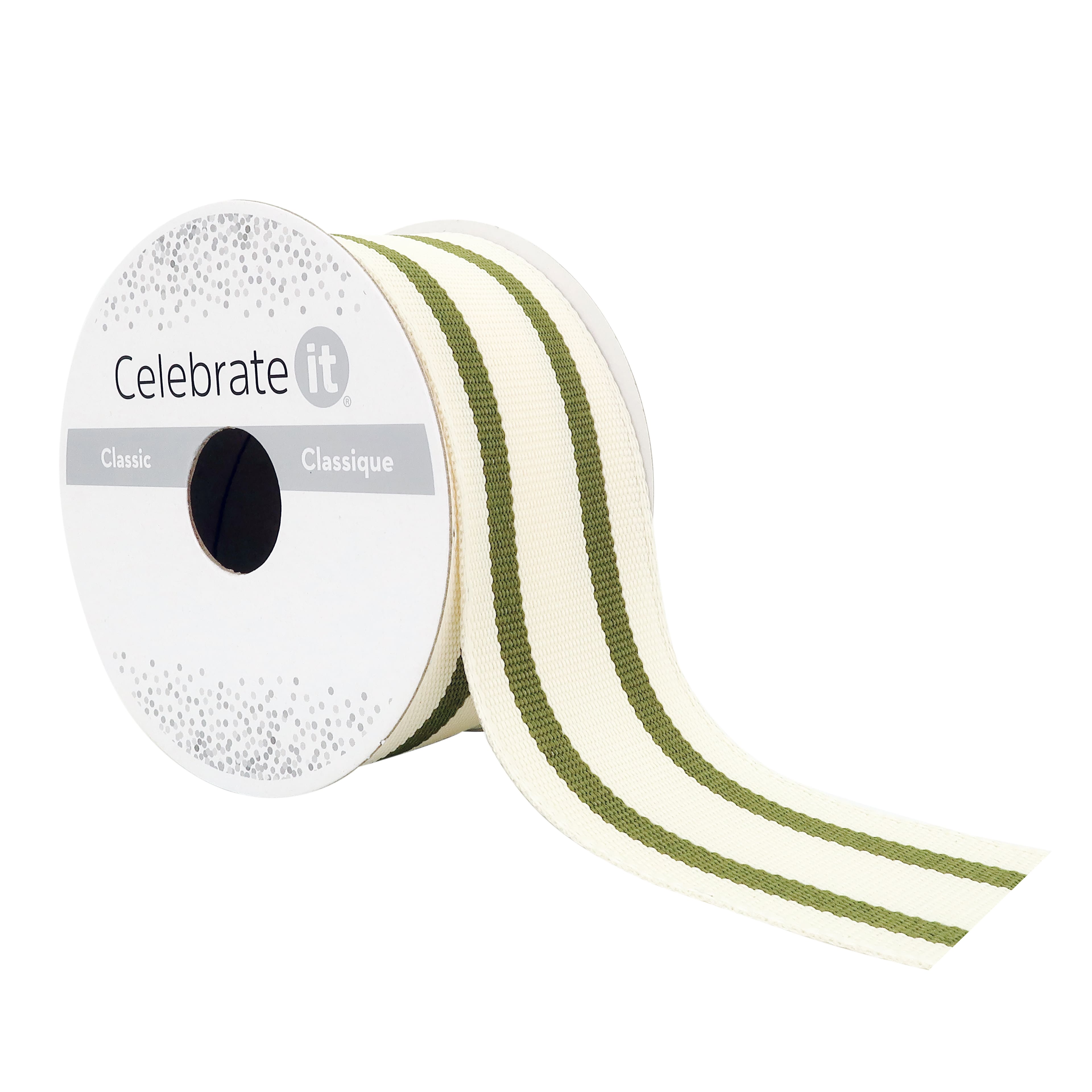 1.5&#x22; x 3yd. Wired Ticking Stripe Ribbon by Celebrate It&#x2122;