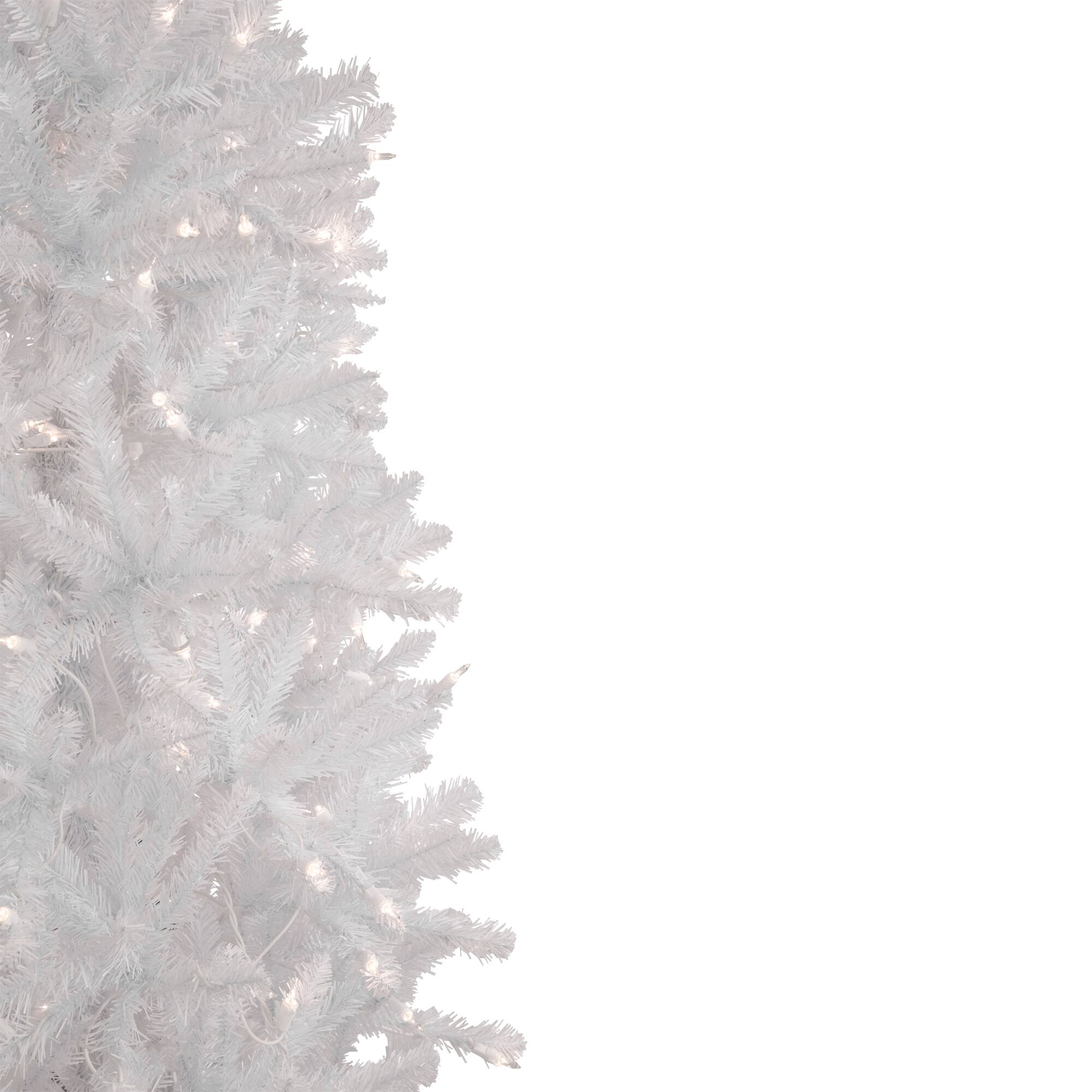 9ft. Pre-Lit Rapids White Pine Pencil Artificial Christmas Tree, Clear Lights