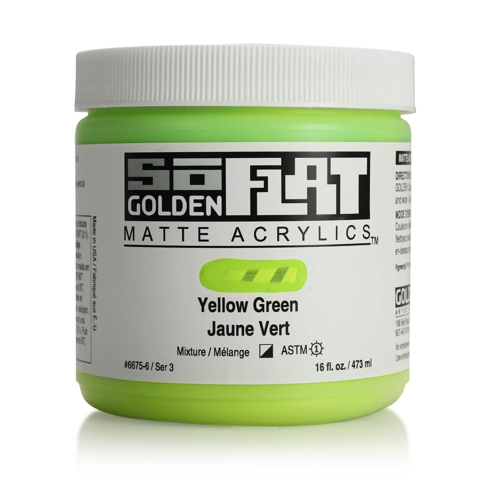 Golden SoFlat Matte Acrylic 4 oz Permanent Green