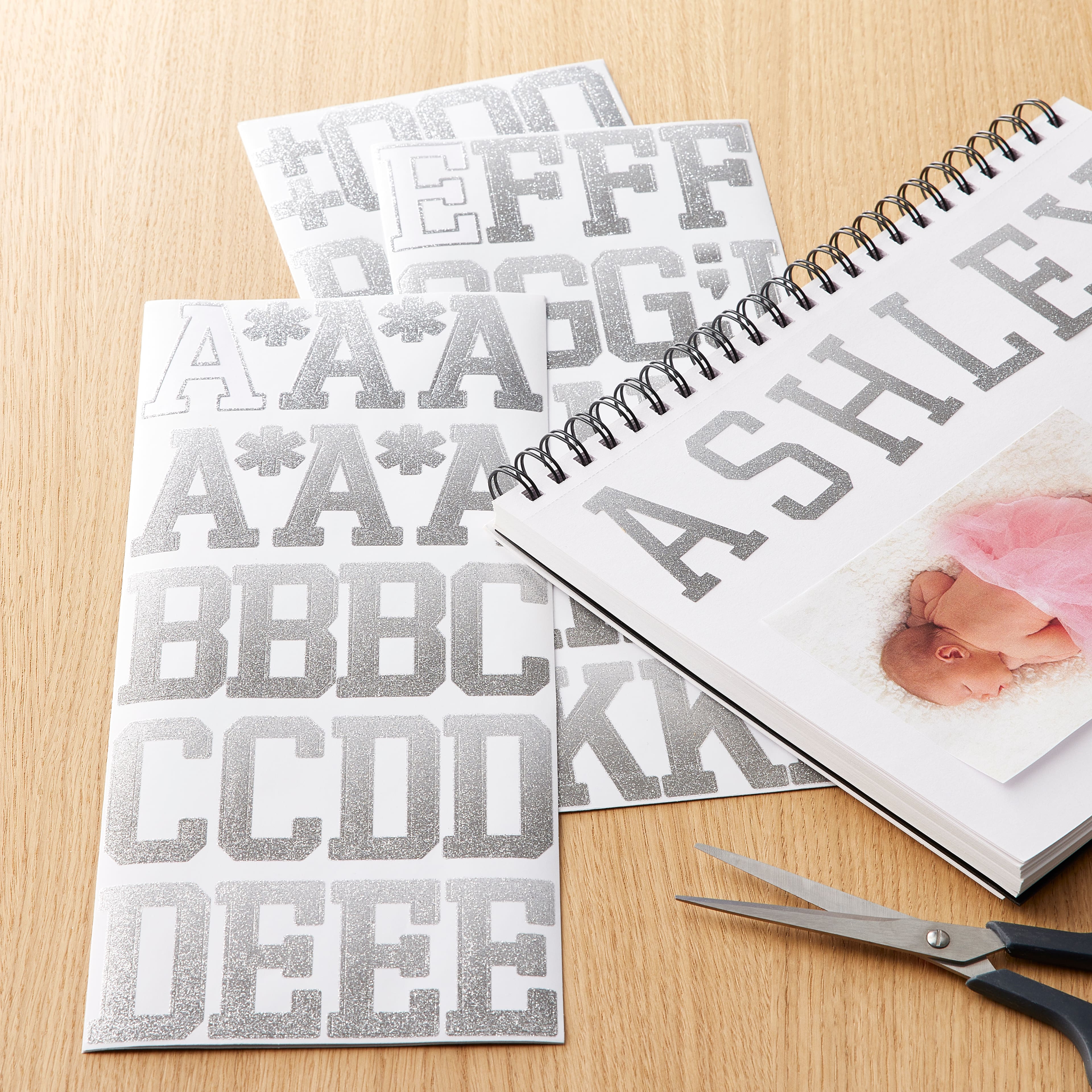 Silver Glitter Ombre Alphabet Stickers by Recollections™