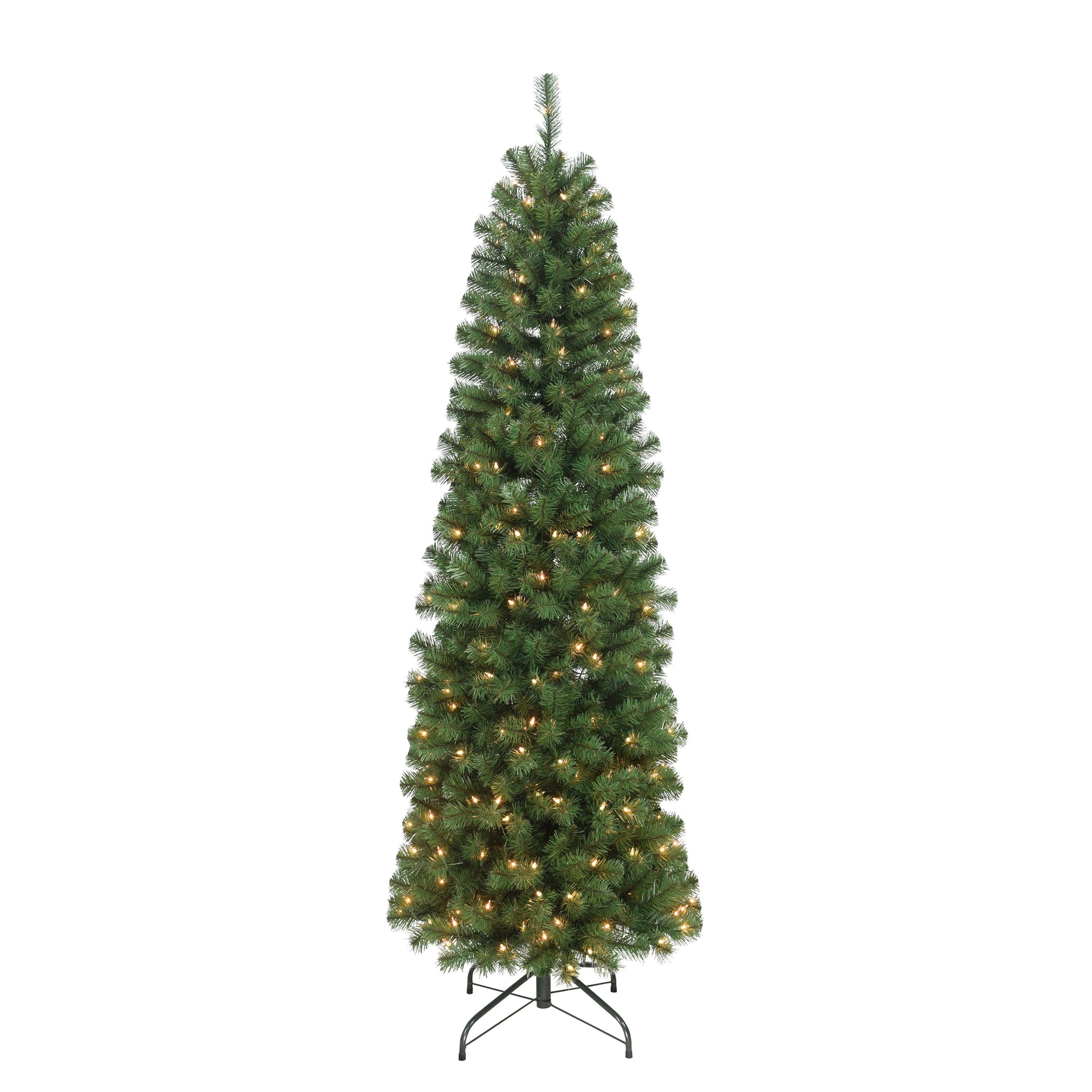 7.5ft Pre-Lit Northern Fir Pencil Artificial Christmas Tree, Clear Lights