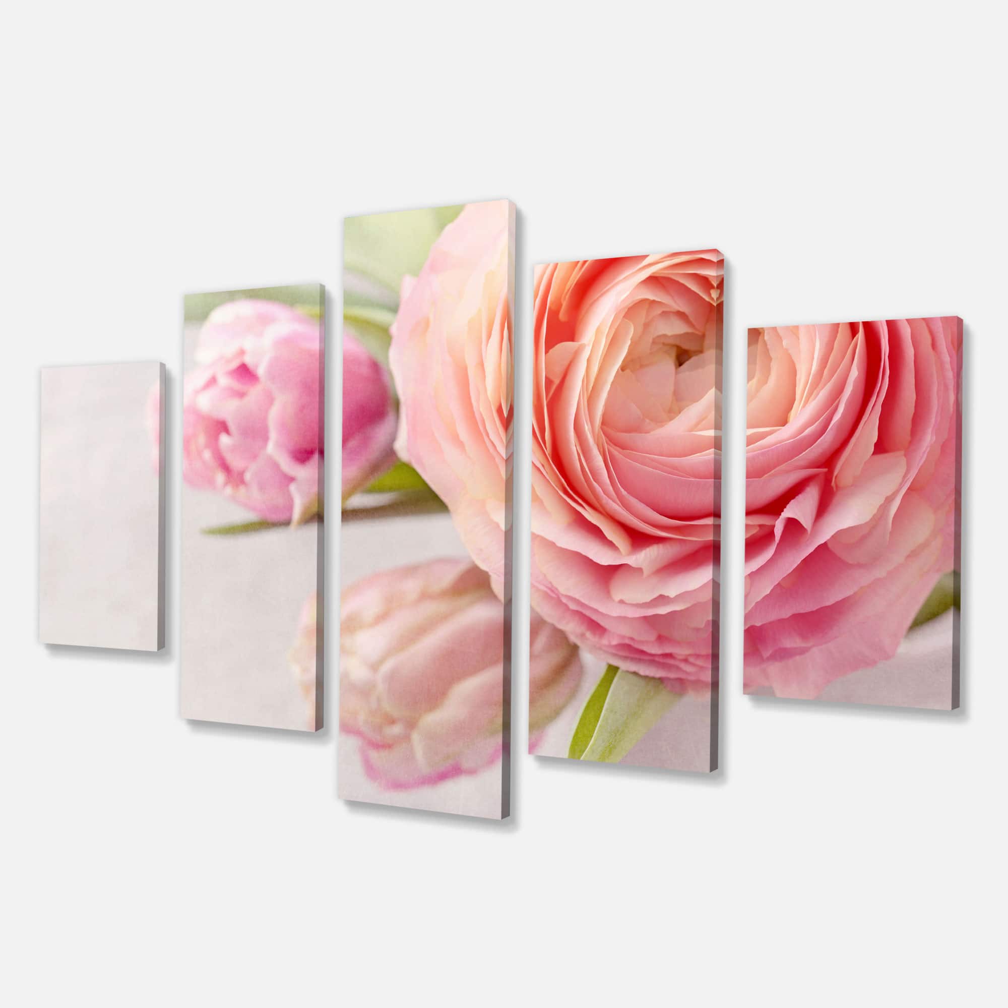 Designart - Full Bloom and Blooming Flowers - Large Floral Canvas Art Print