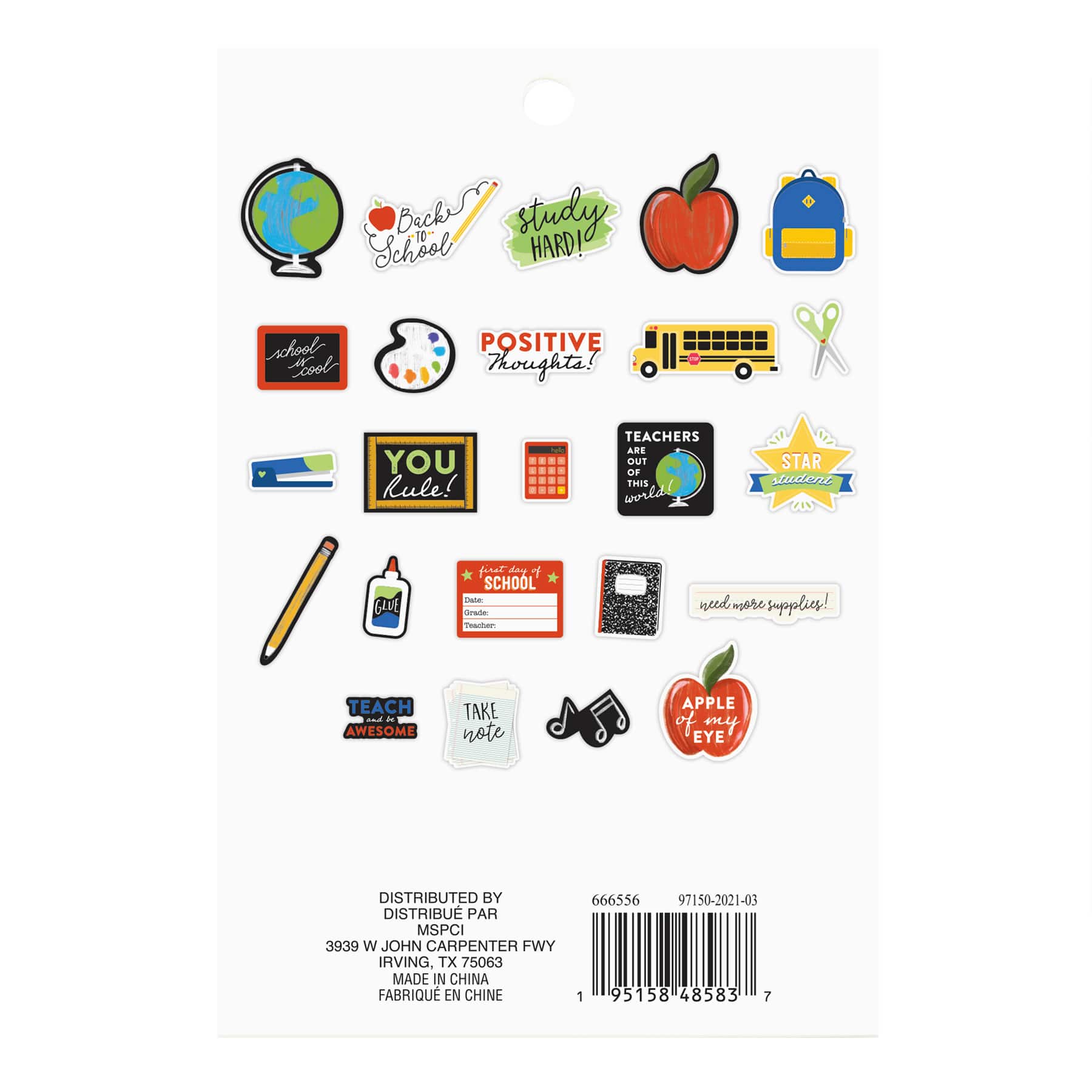 12 Pack: School Die Cut Stickers by Recollections™