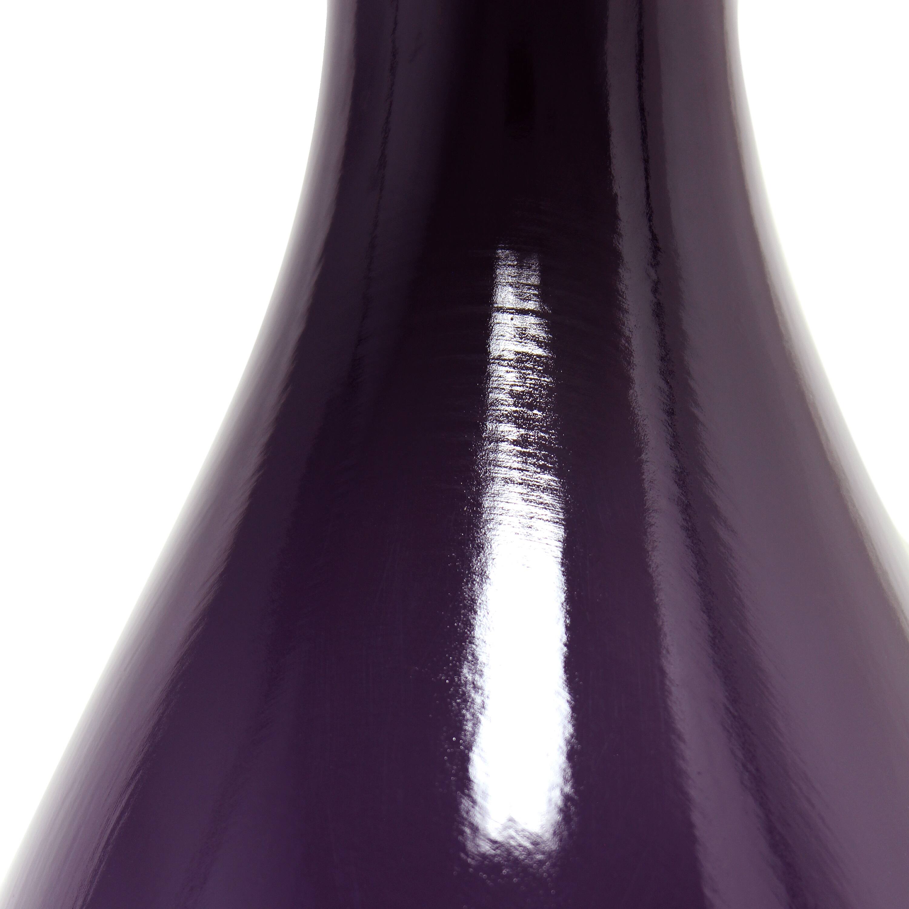 Elegant Designs™ 2.5ft. Curved Purple Ceramic Table Lamp with White Shade