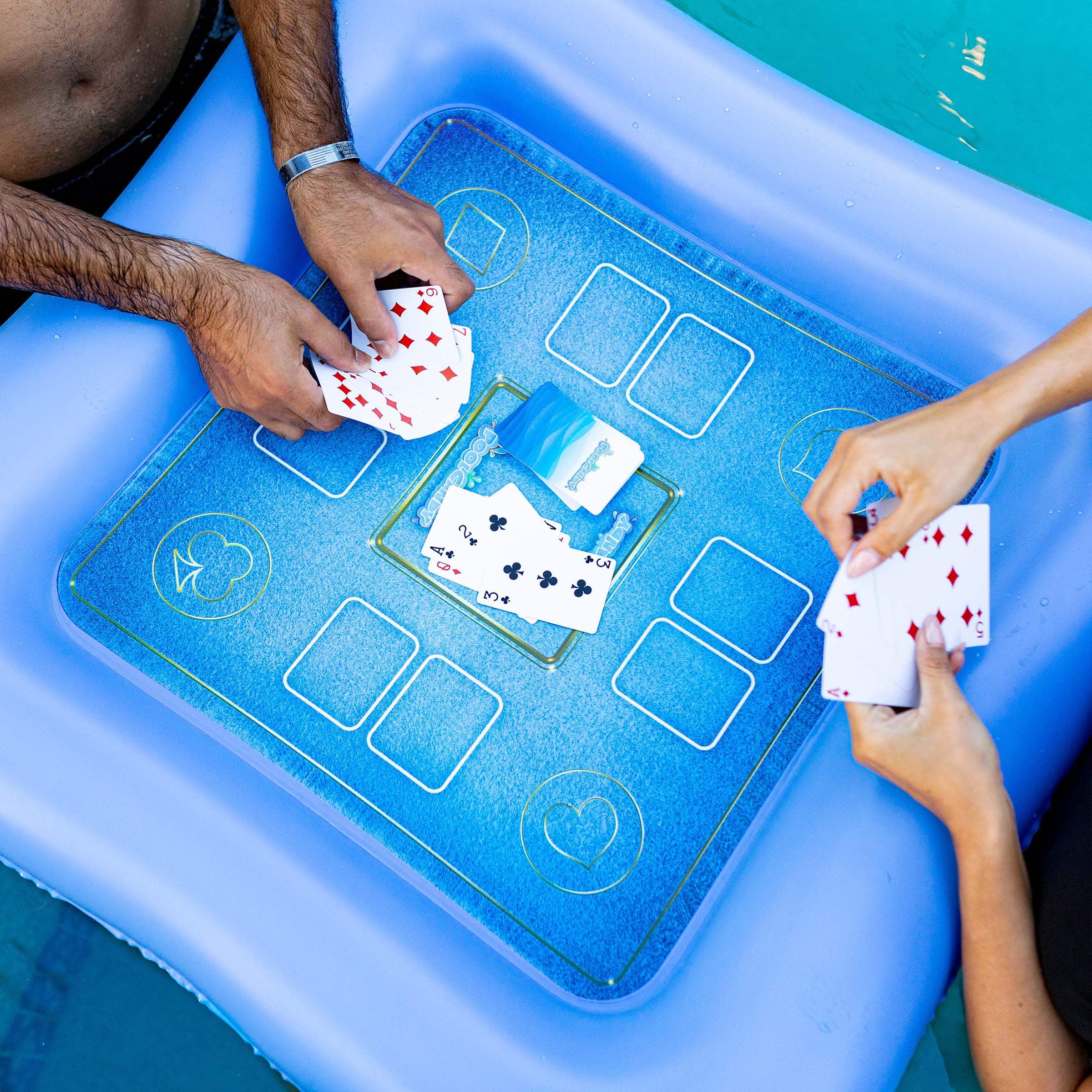 PoolCandy Floating Game Table with Waterproof Playing Cards