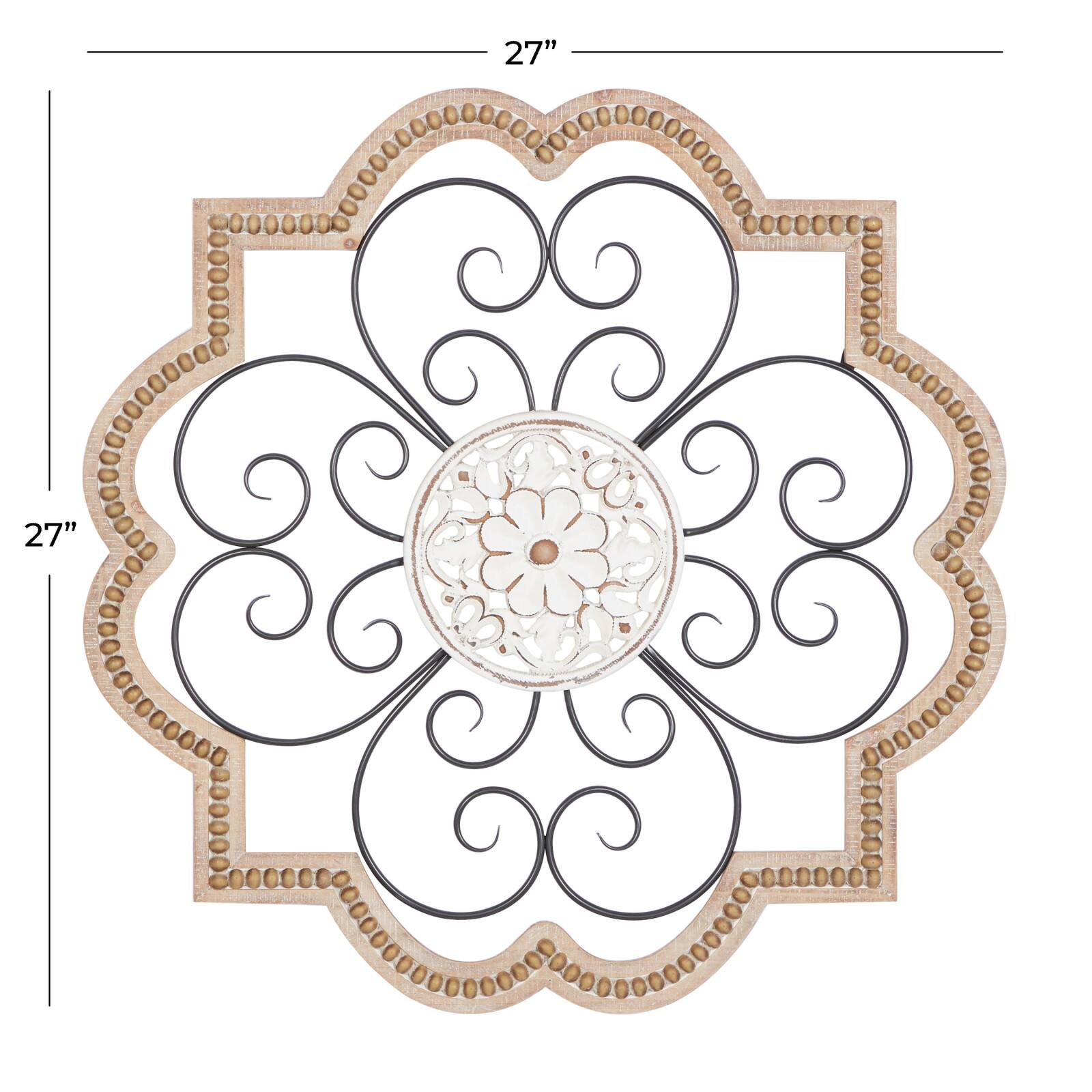 27&#x22; Brown Metal &#x26; Wood Farmhouse Wall D&#xE9;cor