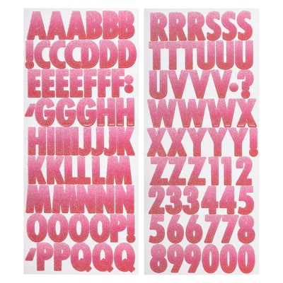 12 Packs: 112 ct. (1,344 total) Glitter Pink Ombre Alphabet Stickers by  Recollections™