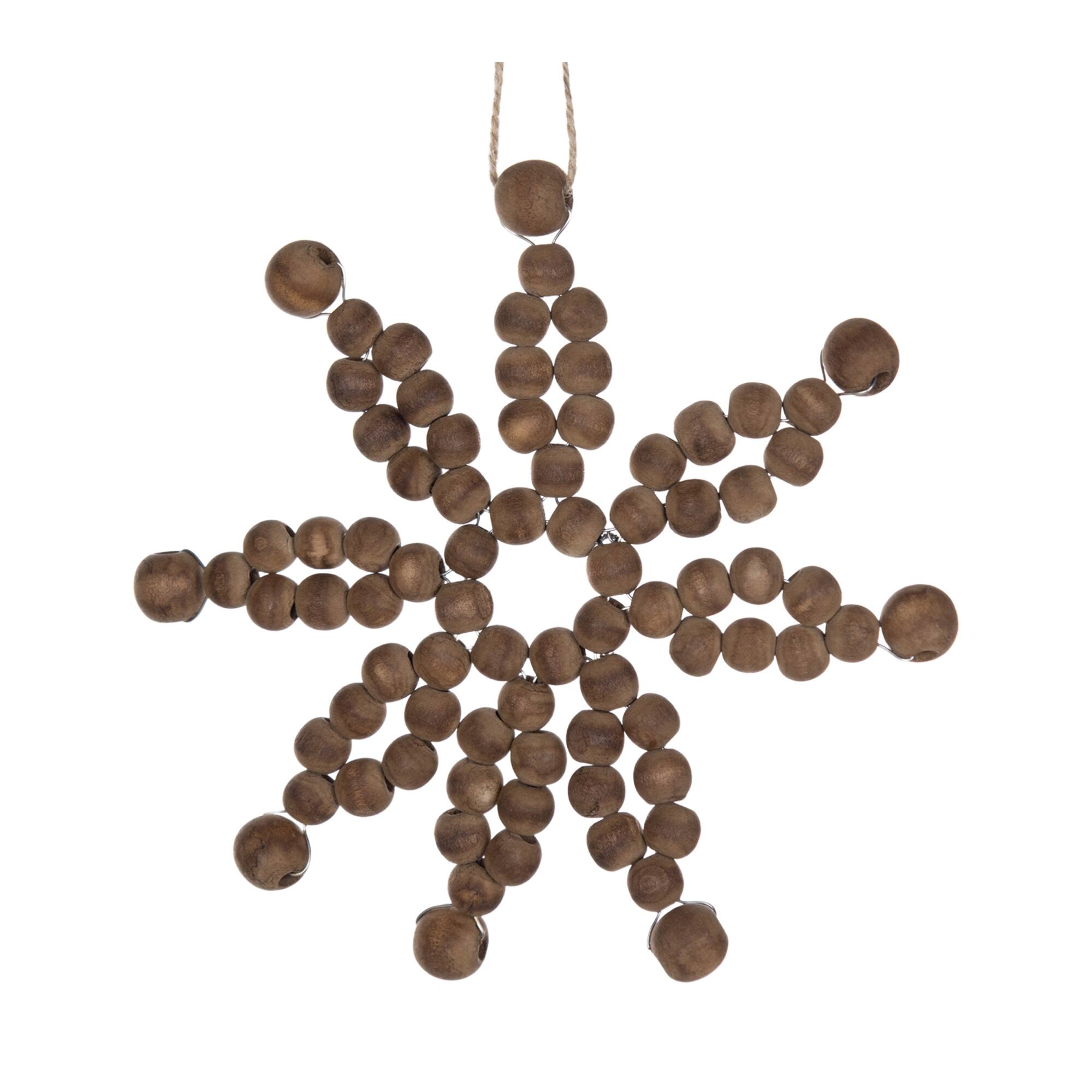 Wood Bead Snowflake Ornament Set
