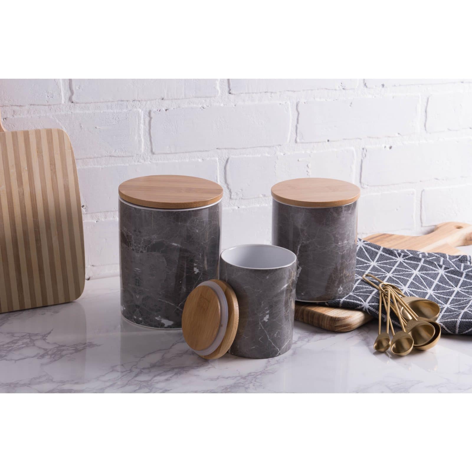 DII® Black Marble Ceramic Canister Set