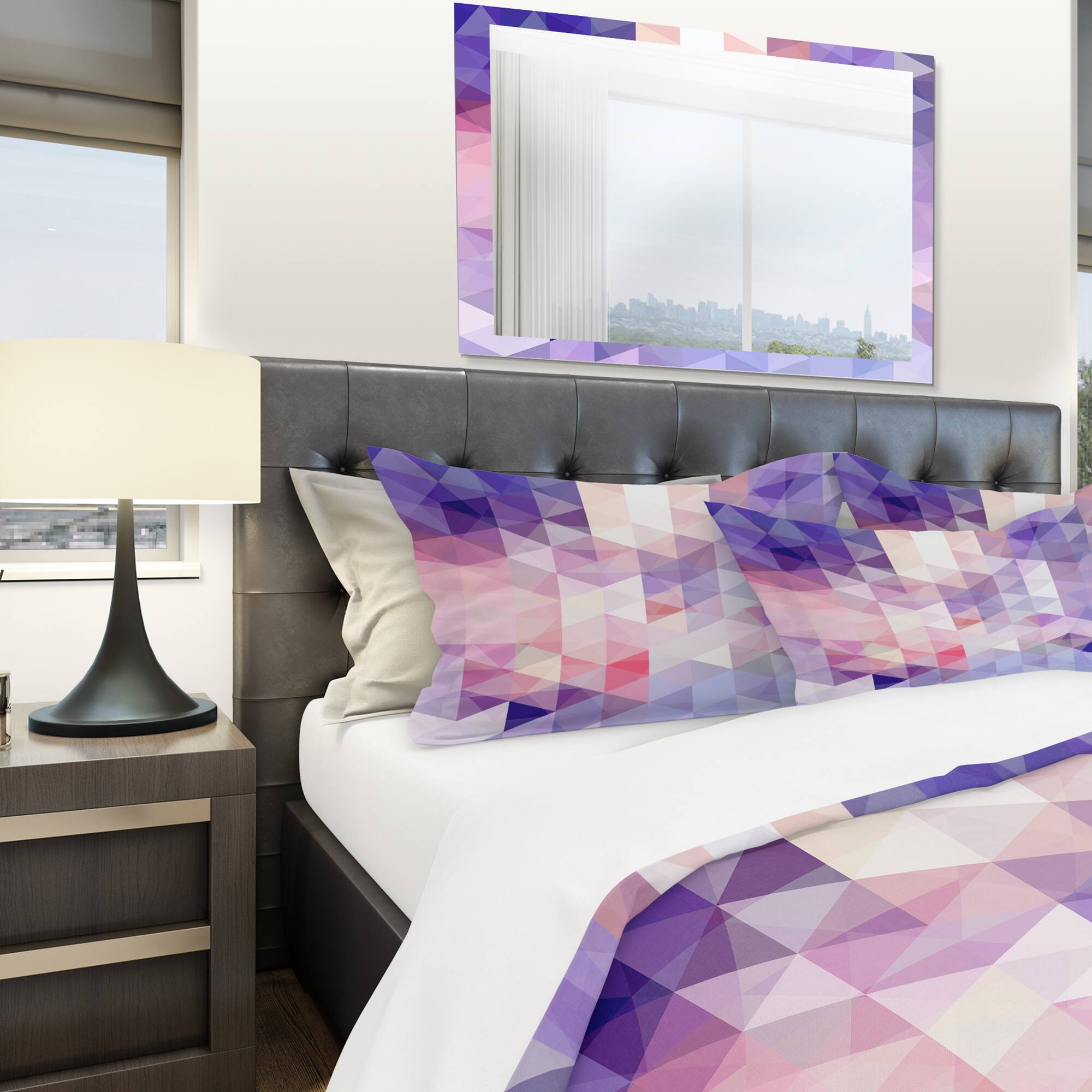 Designart 'Square Composition with Geometric Shapes' Modern & Contemporary Bedding Set