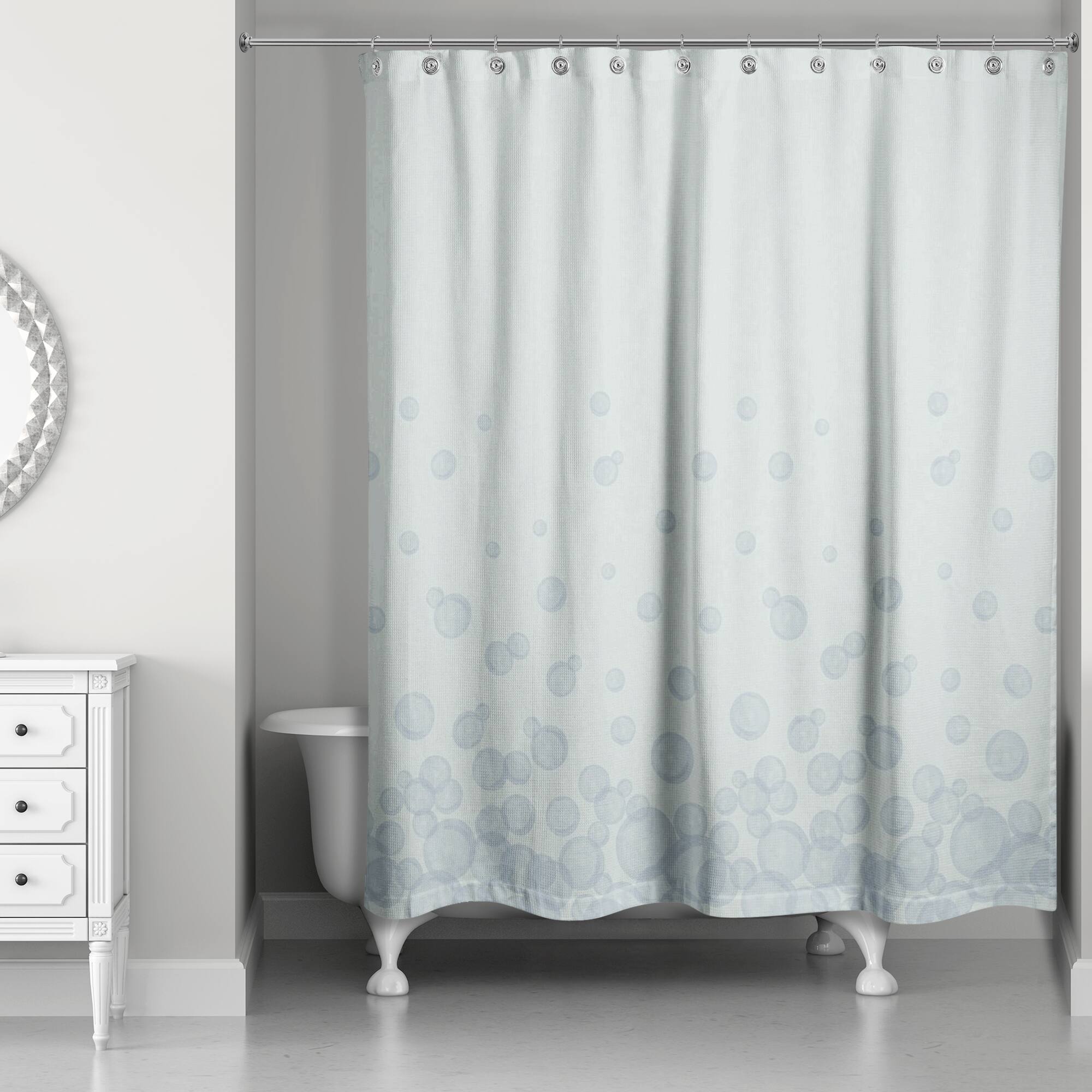 74&#x22; Bubbles Shower Curtain