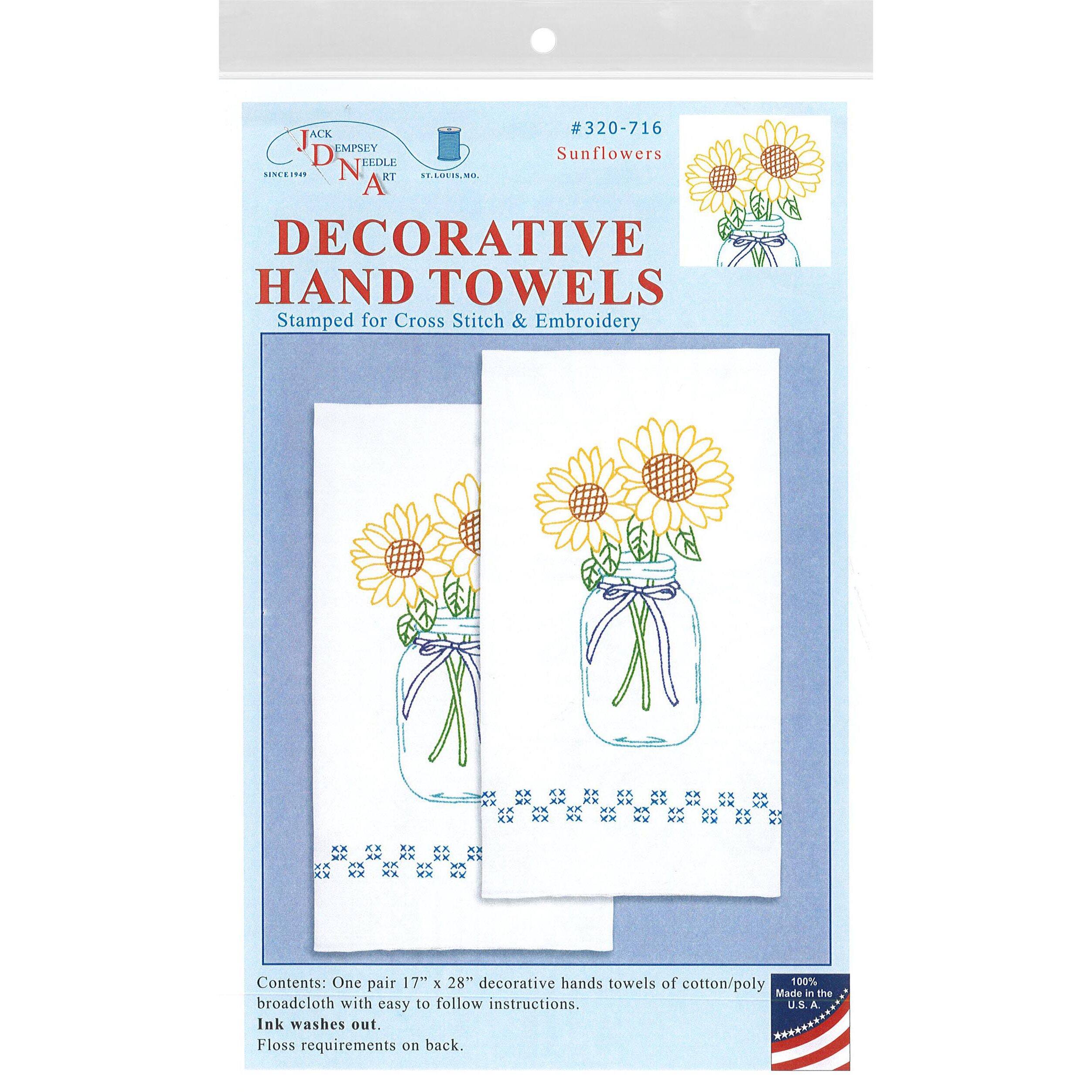 Jack Dempsey Sunflowers Decorative Hand Towel Set - D616015S - Arts and Crafts Buy Jack Dempsey Sunflowers Decorative Hand Towel  sku D616015S