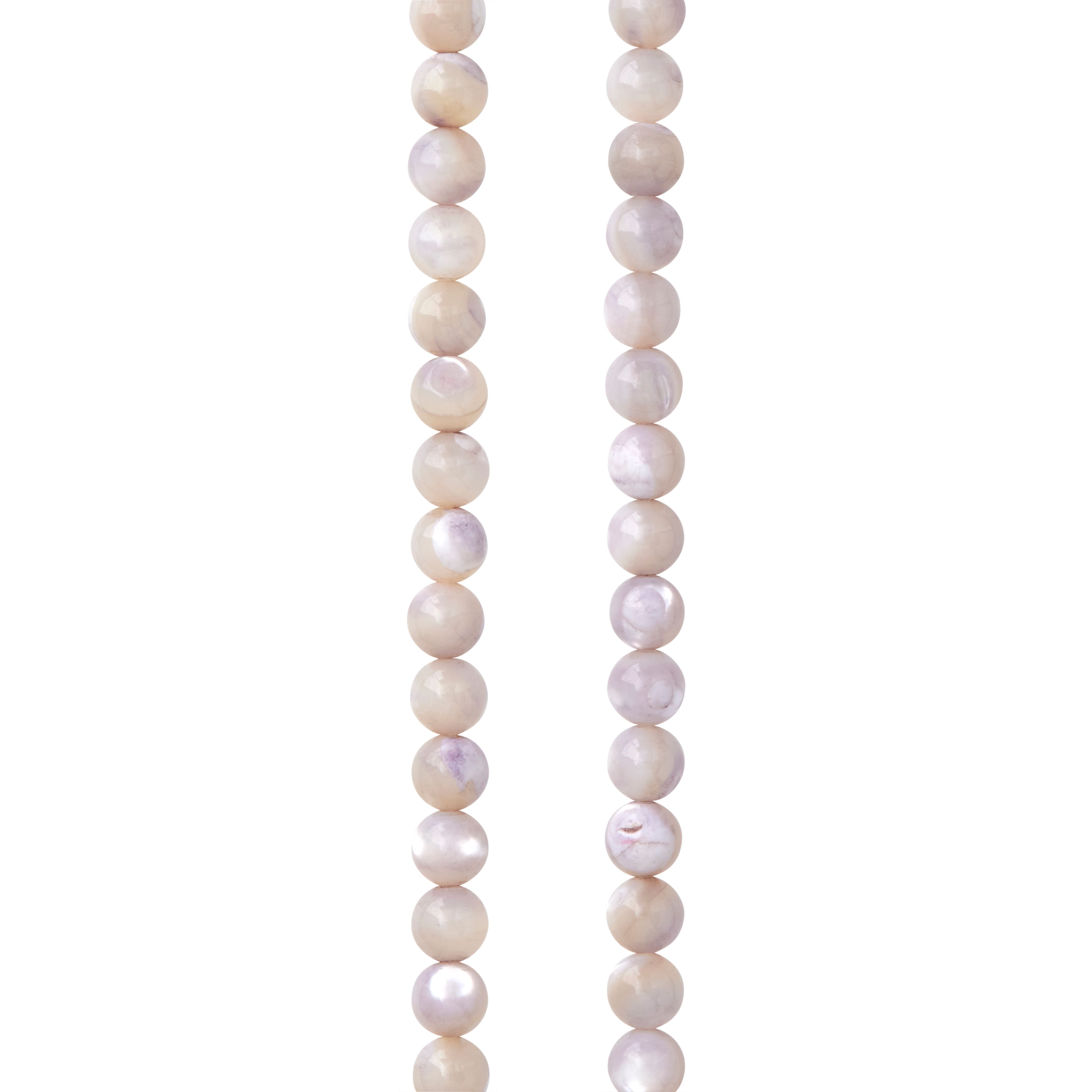 12 Pack: Light Gray Mother of Pearl Round Beads, 4mm by Bead Landing™