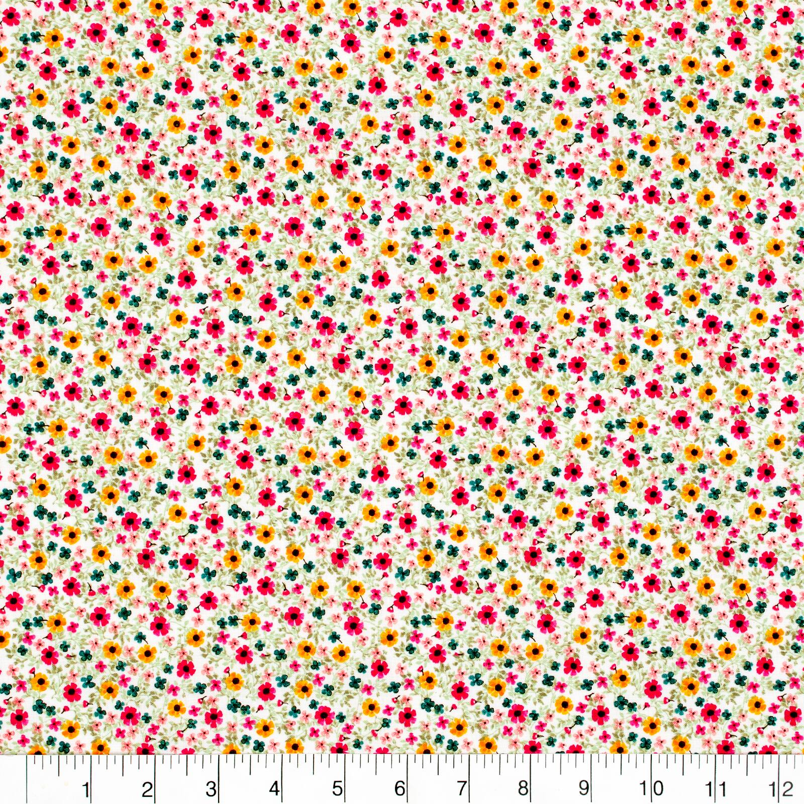 12 Pack: Floral Printed Fabric Bundle by Loops &#x26; Threads&#x2122;