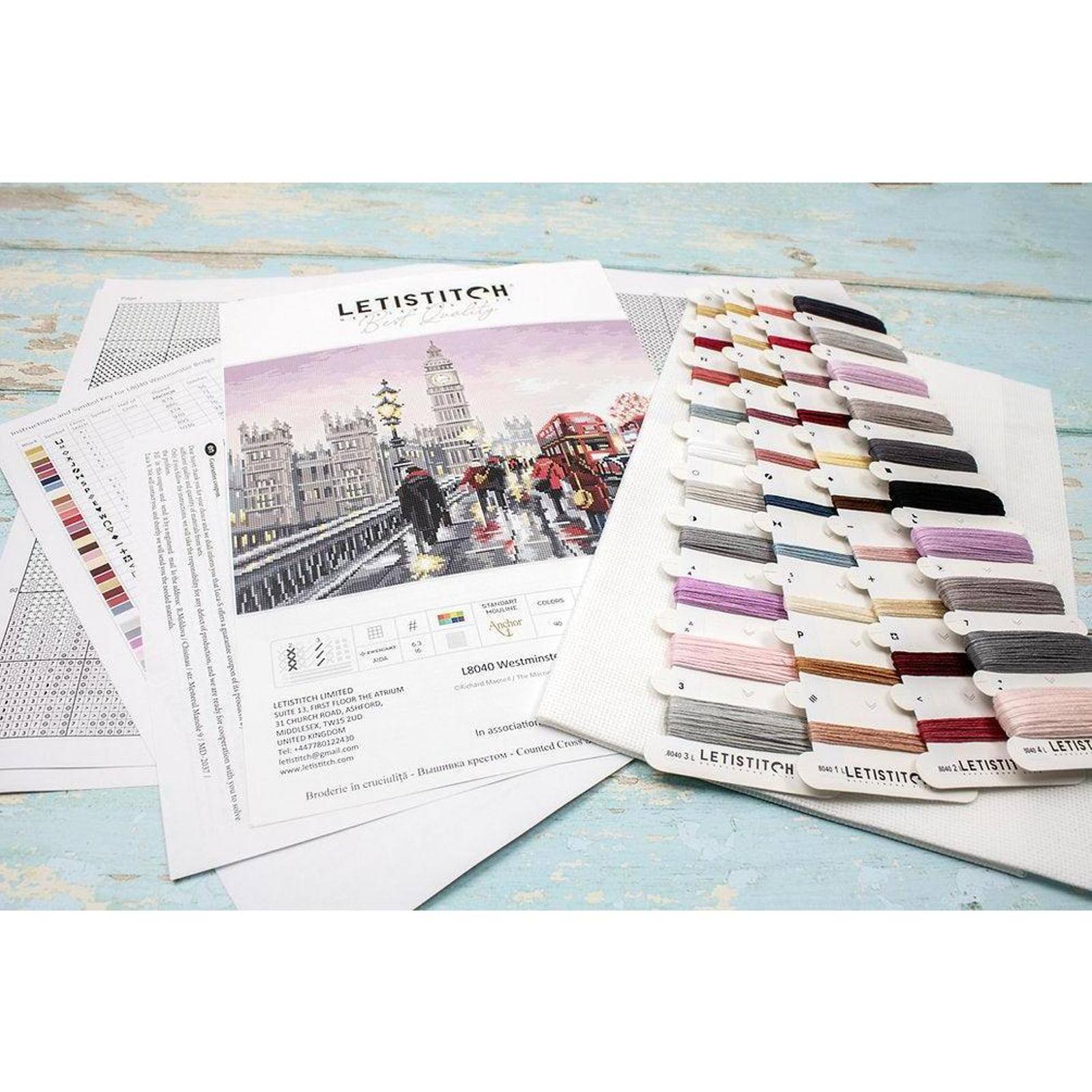 LetiStitch Westminster Bridge Counted Cross Stitch Kit