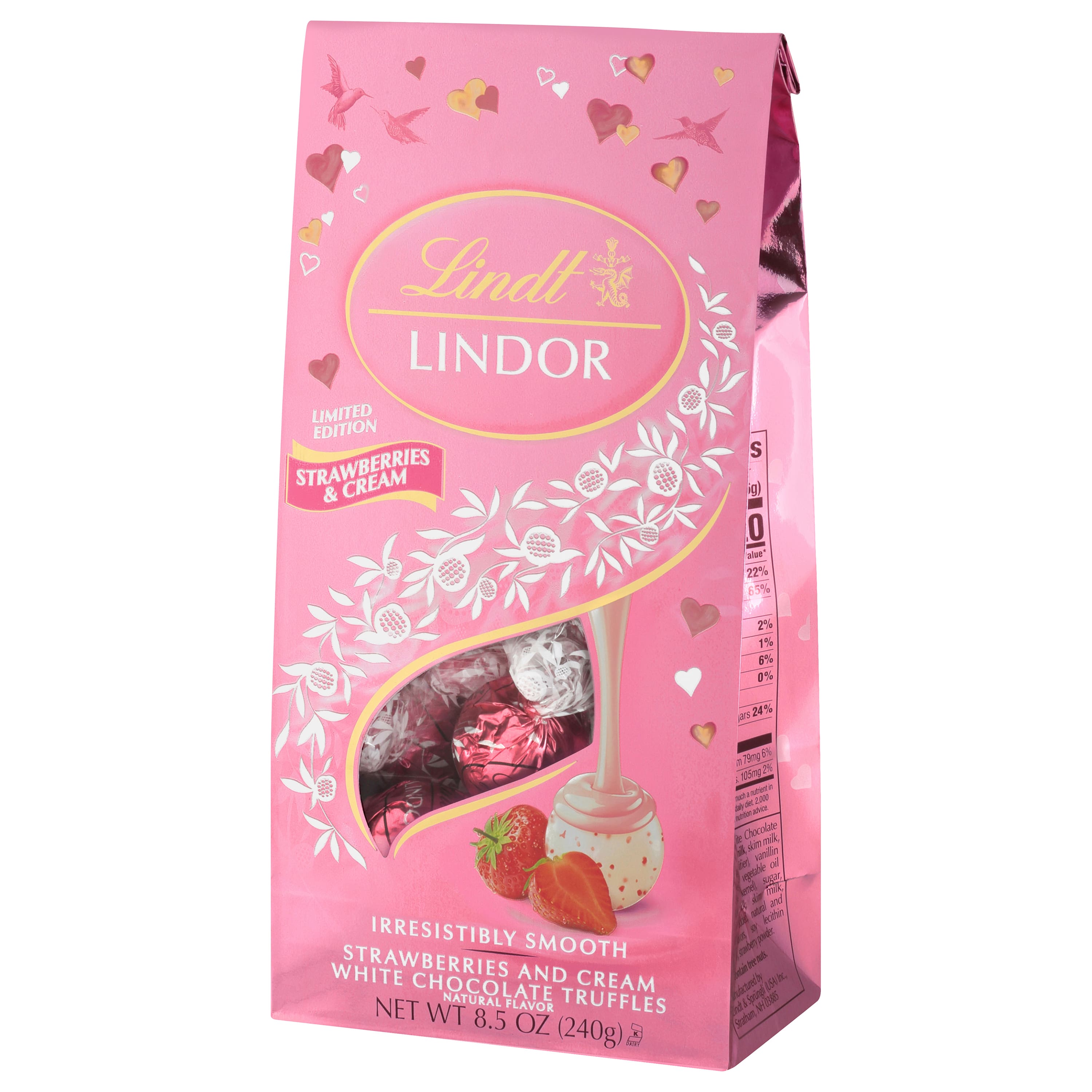 Lindt Lindor Strawberries & Cream White Chocolate Truffles - 8.5