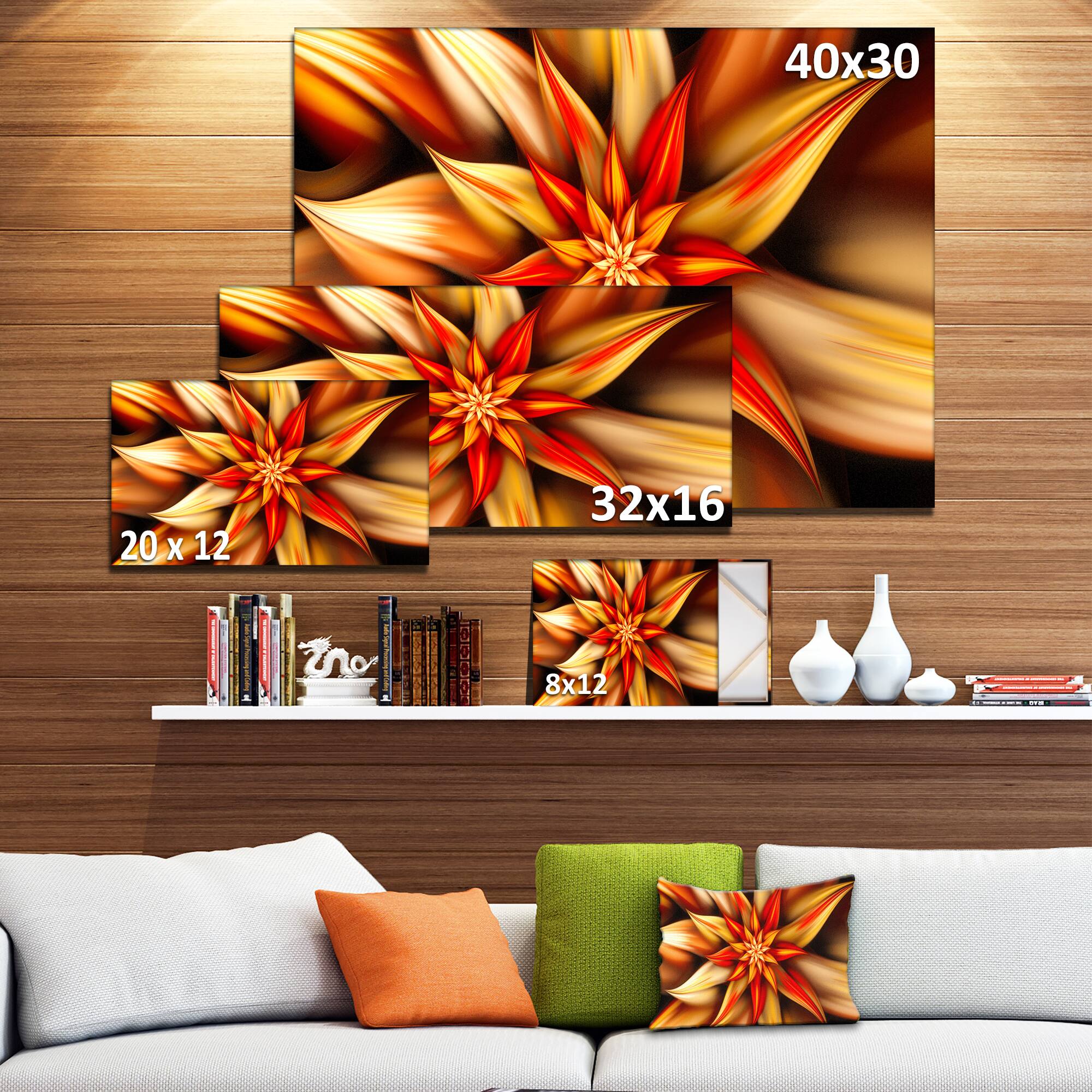 Designart - Beautiful Brown Flower Petals - Floral Canvas Art Print