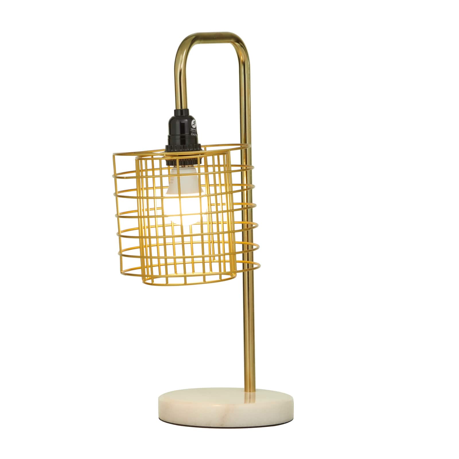 Gold Metal Industrial Table Lamp, 9" x 13" x 20"