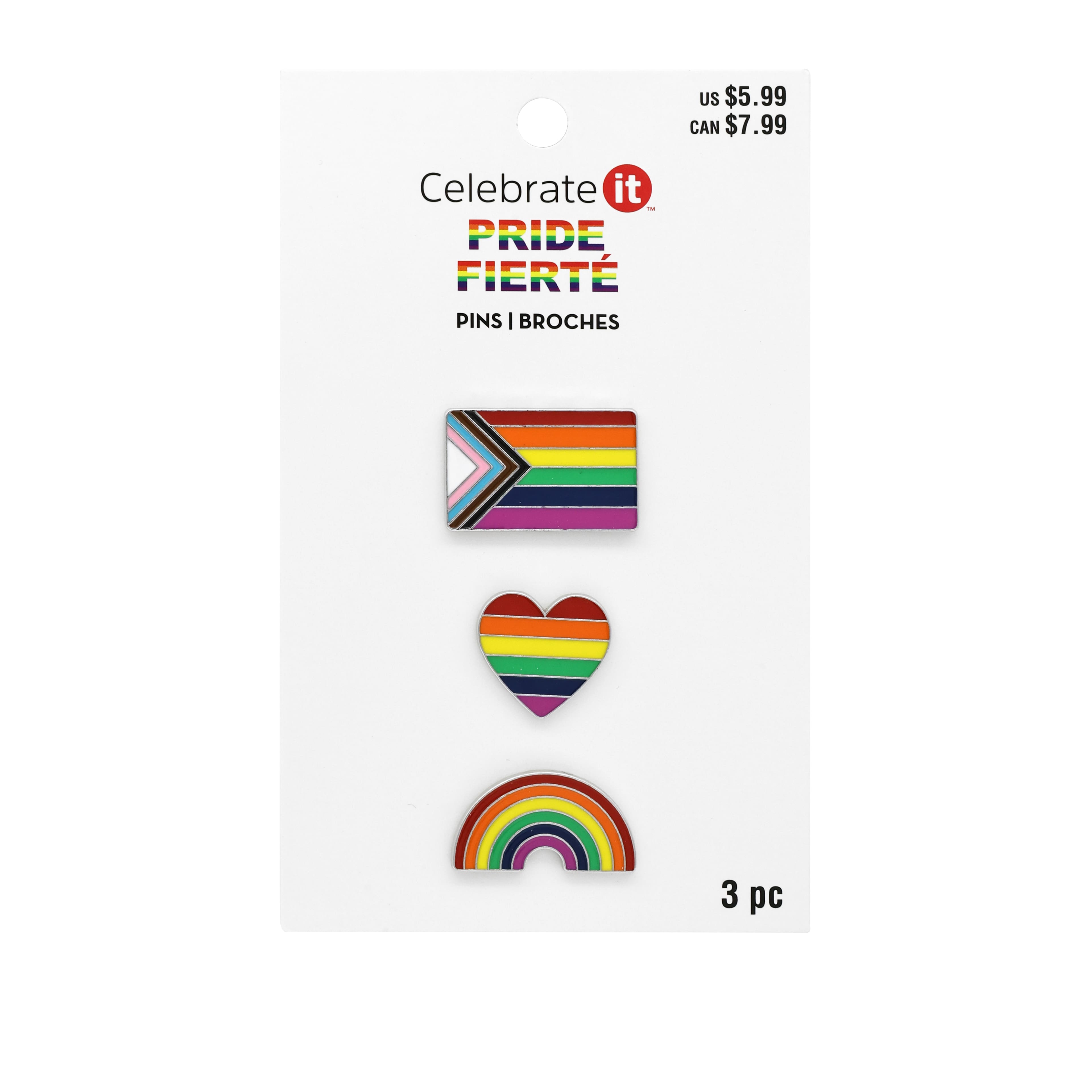 Metal Rainbow Heart Pin Set by Celebrate It&#x2122;