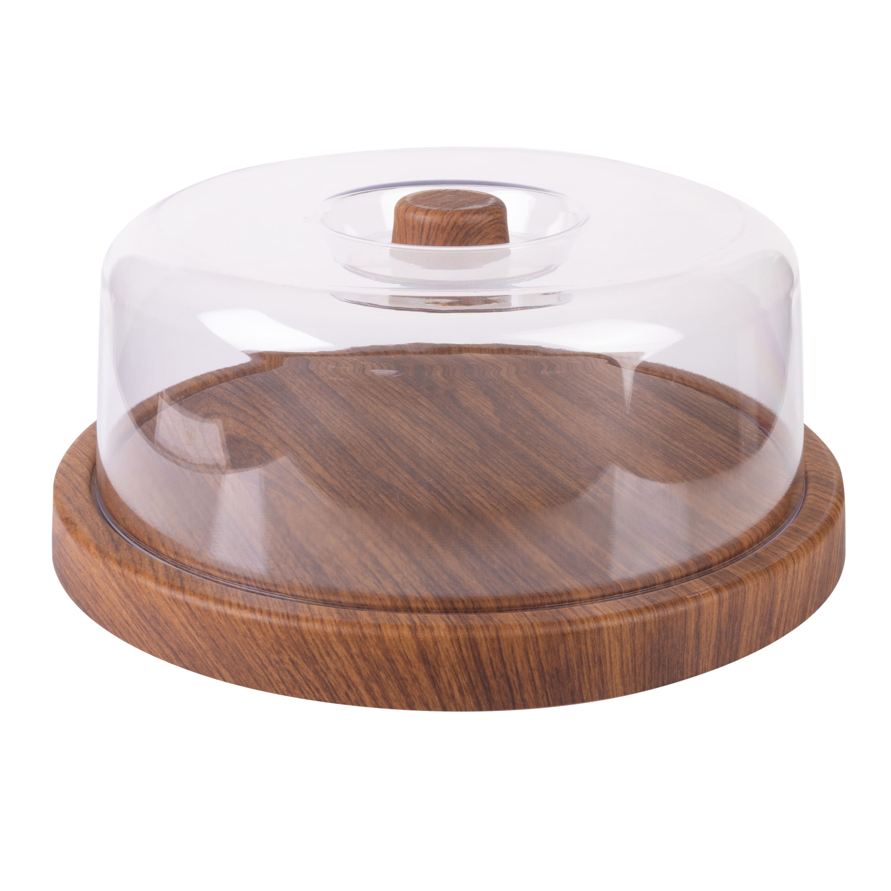 Luxe Party Mahogany Collection Cake Serving Tray with Cover