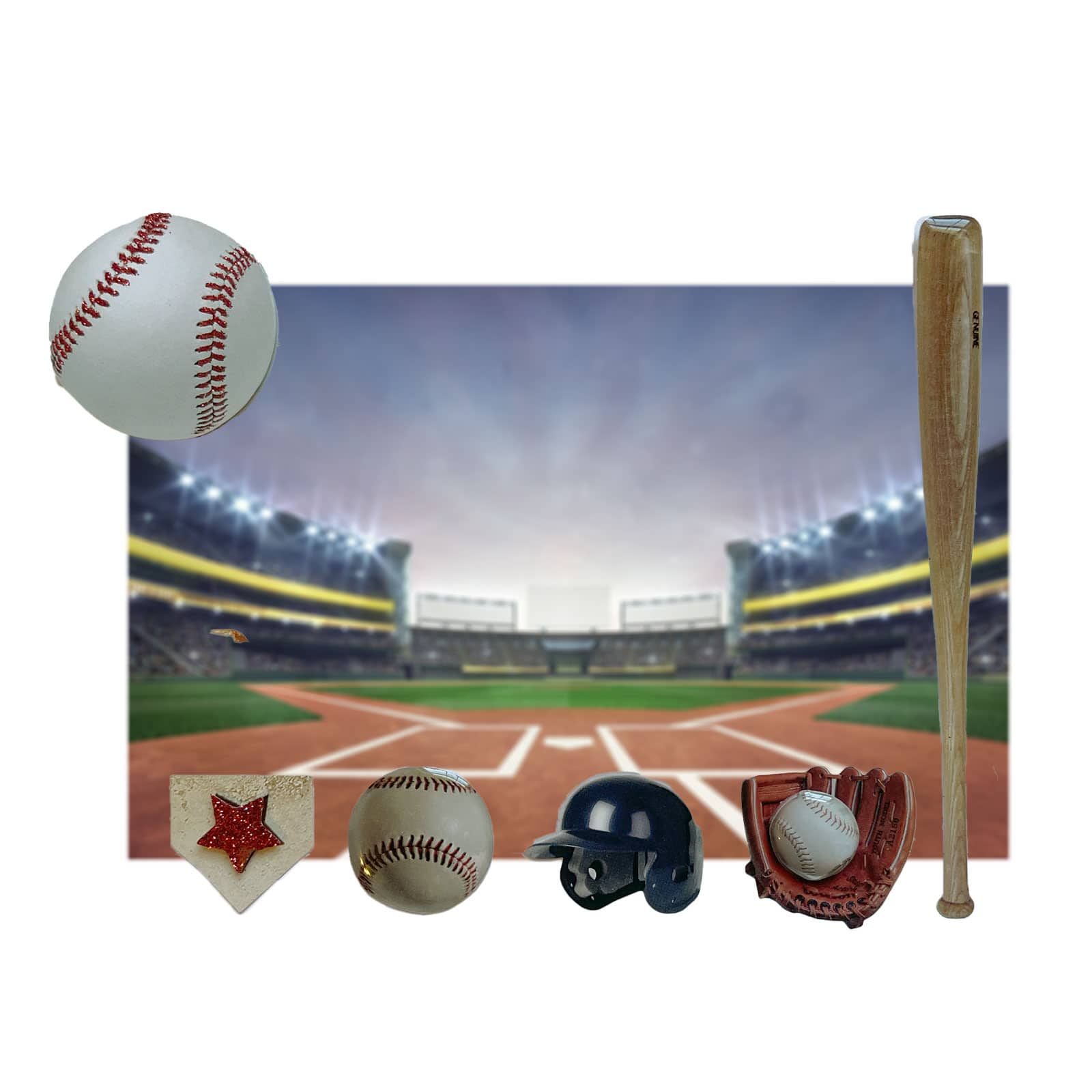 12 Pack: Baseball Icons Dimensional Stickers by Recollections™