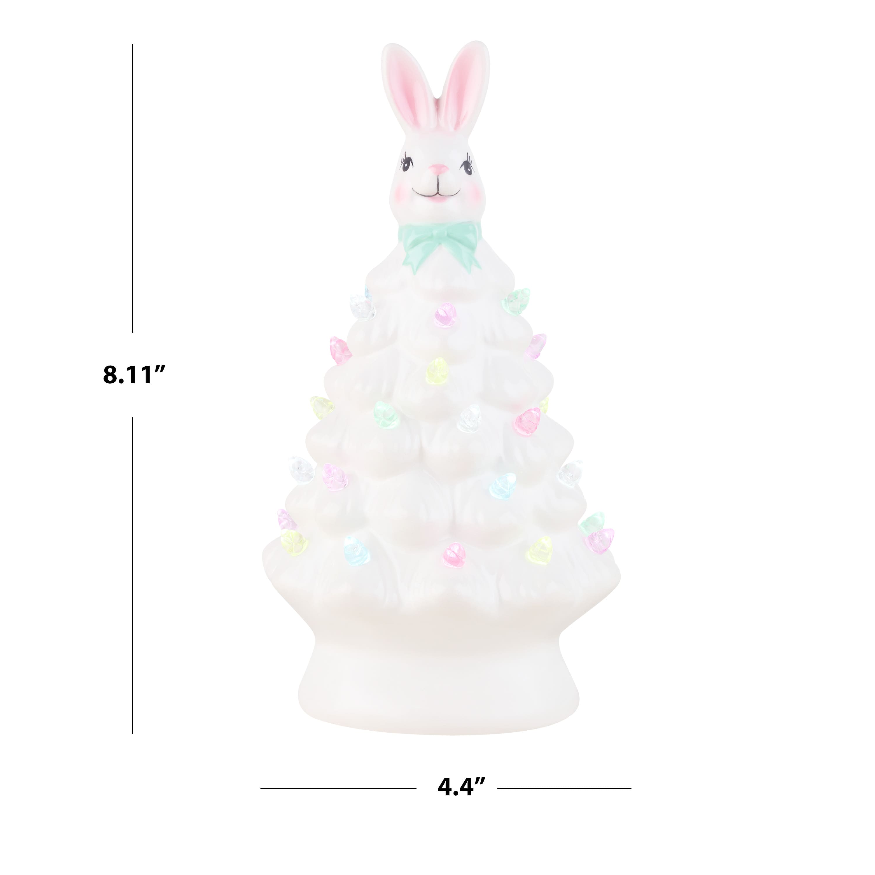 Mr. Cottontail White 8&#x22; Ceramic Easter Bunny Tree