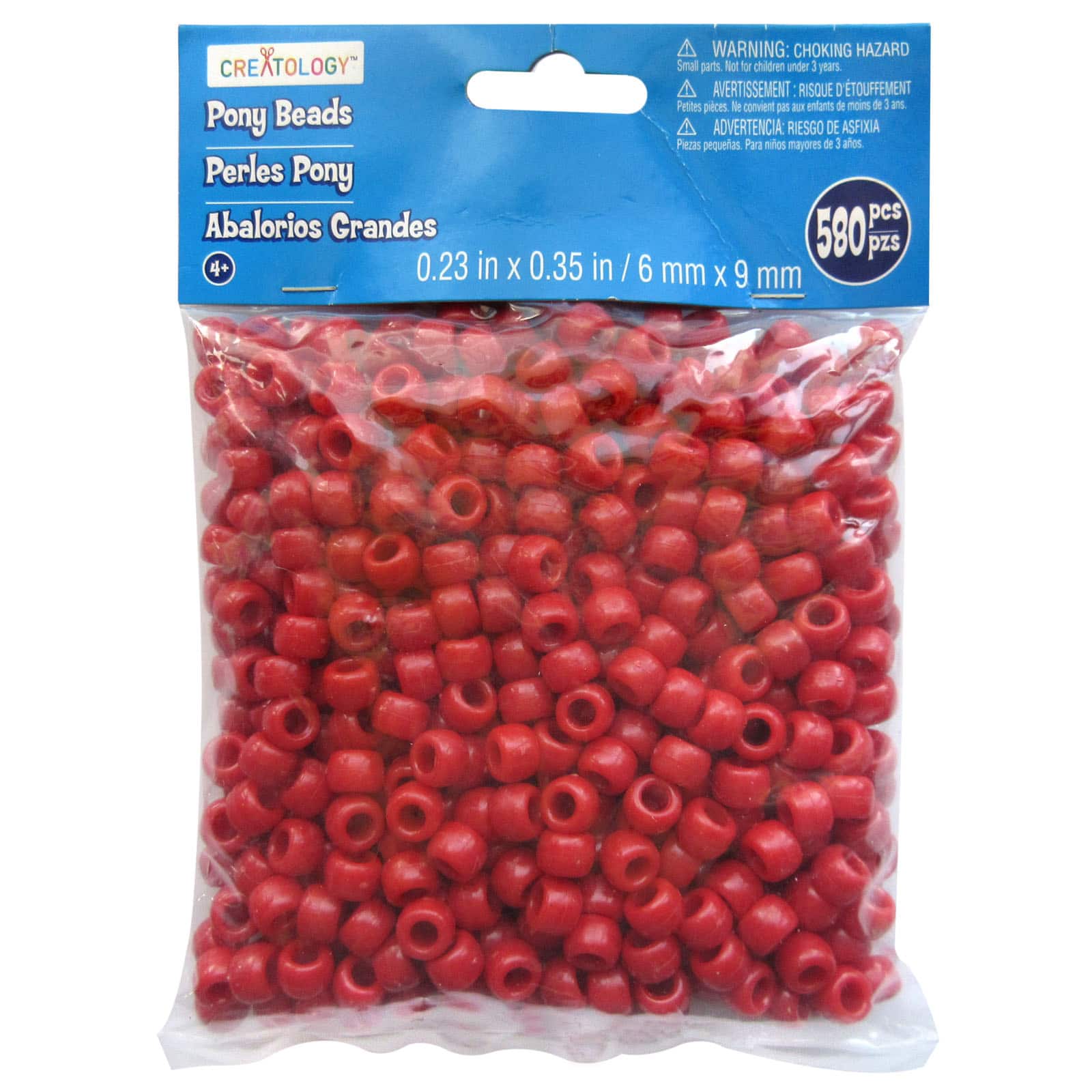 12 Packs: 580 ct. (6,960 total) Opaque Pony Beads By Creatology™, 6mm x 9mm