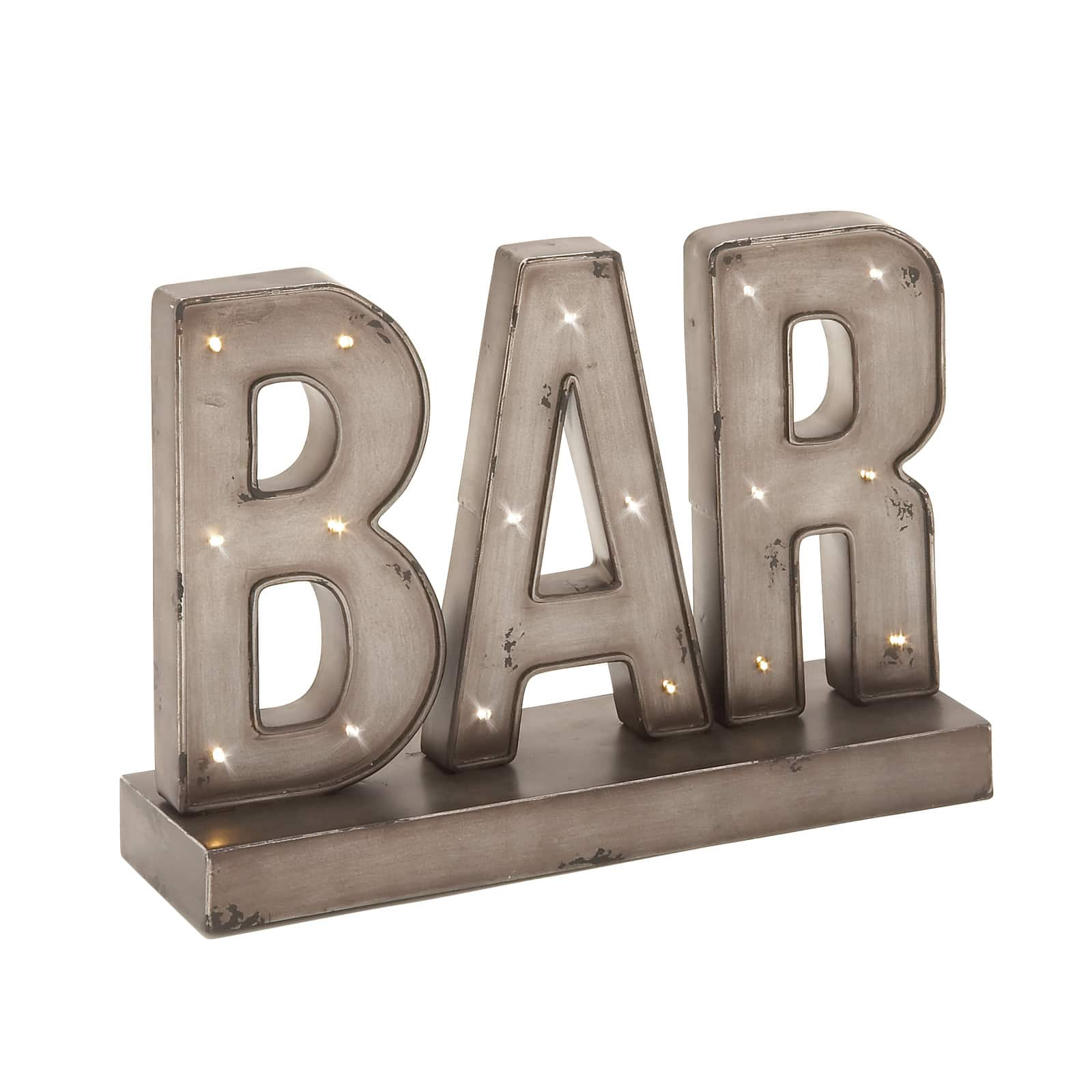 The Novogratz 16&#x27;&#x27; Brown Tin Industrial BAR Sign