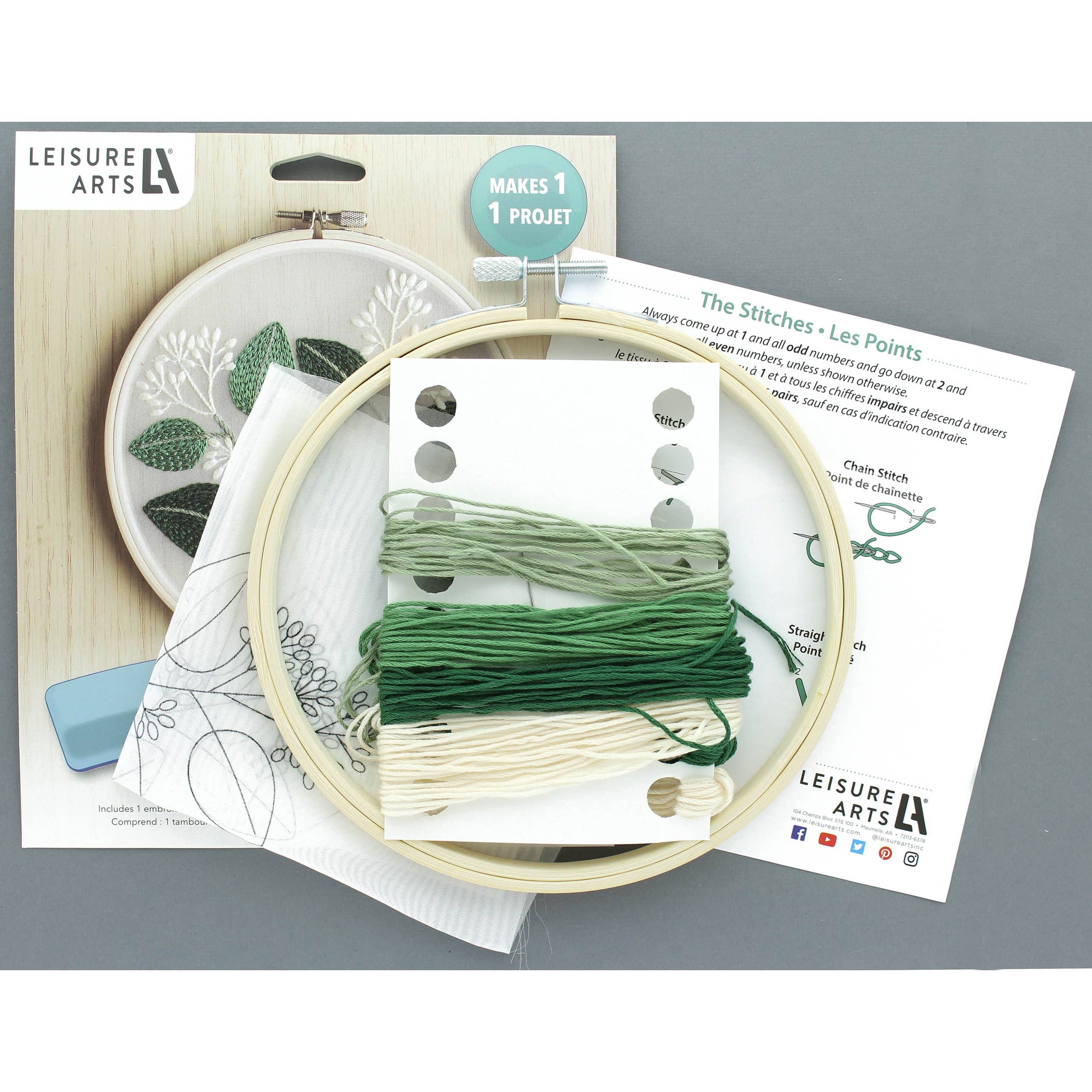 Leisure Arts® 6" Eucalyptus Embroidery Kit