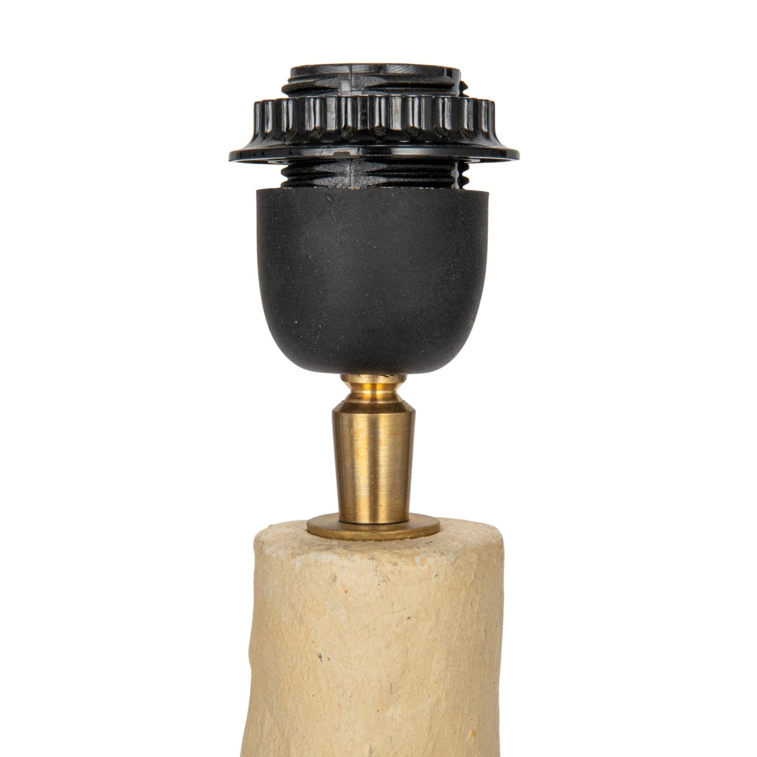 Hello Honey® 28" Natural Handmade Paper Mache Table Lamp with Cotton Shade