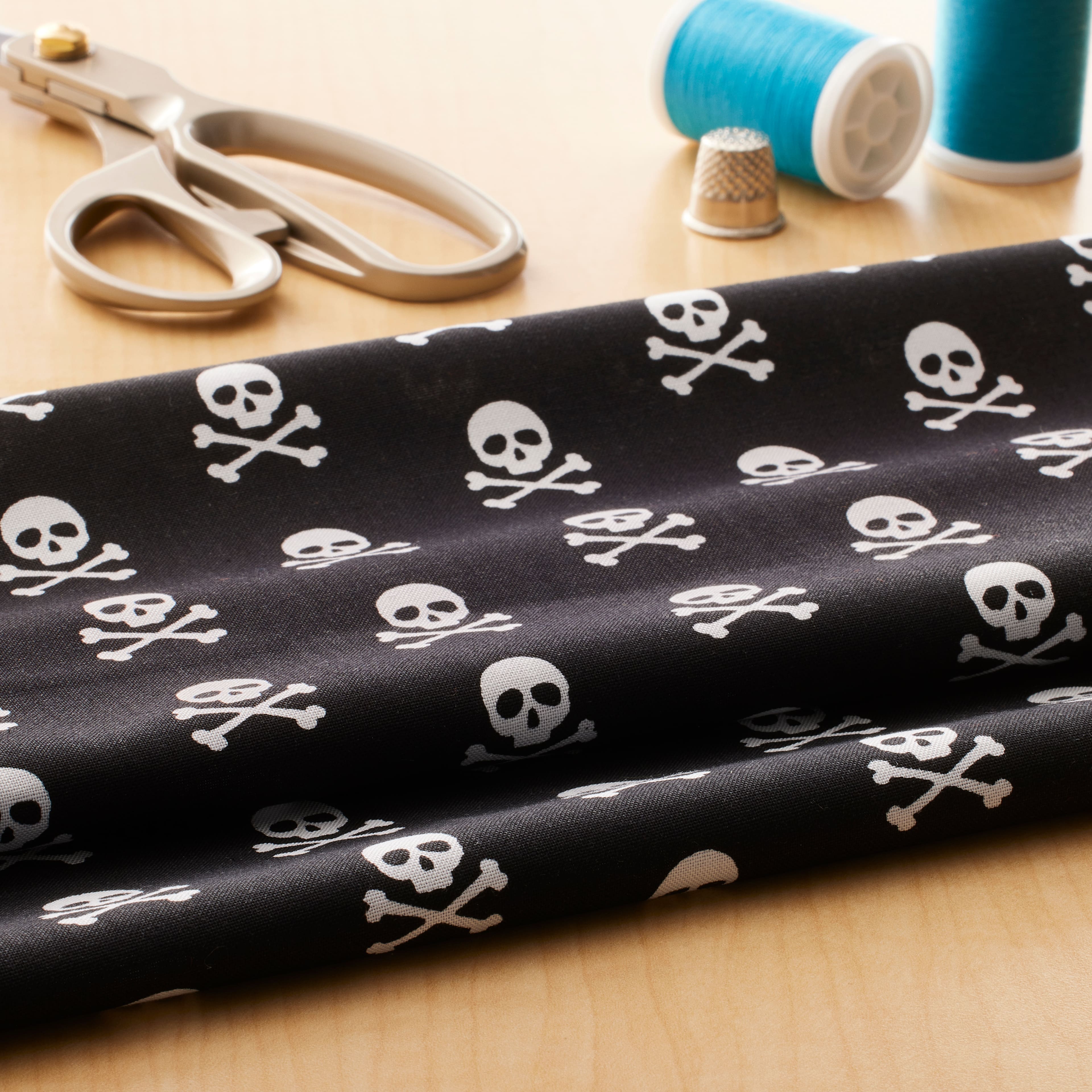 Black Skull Fabric By Loops &#x26; Threads&#xAE;