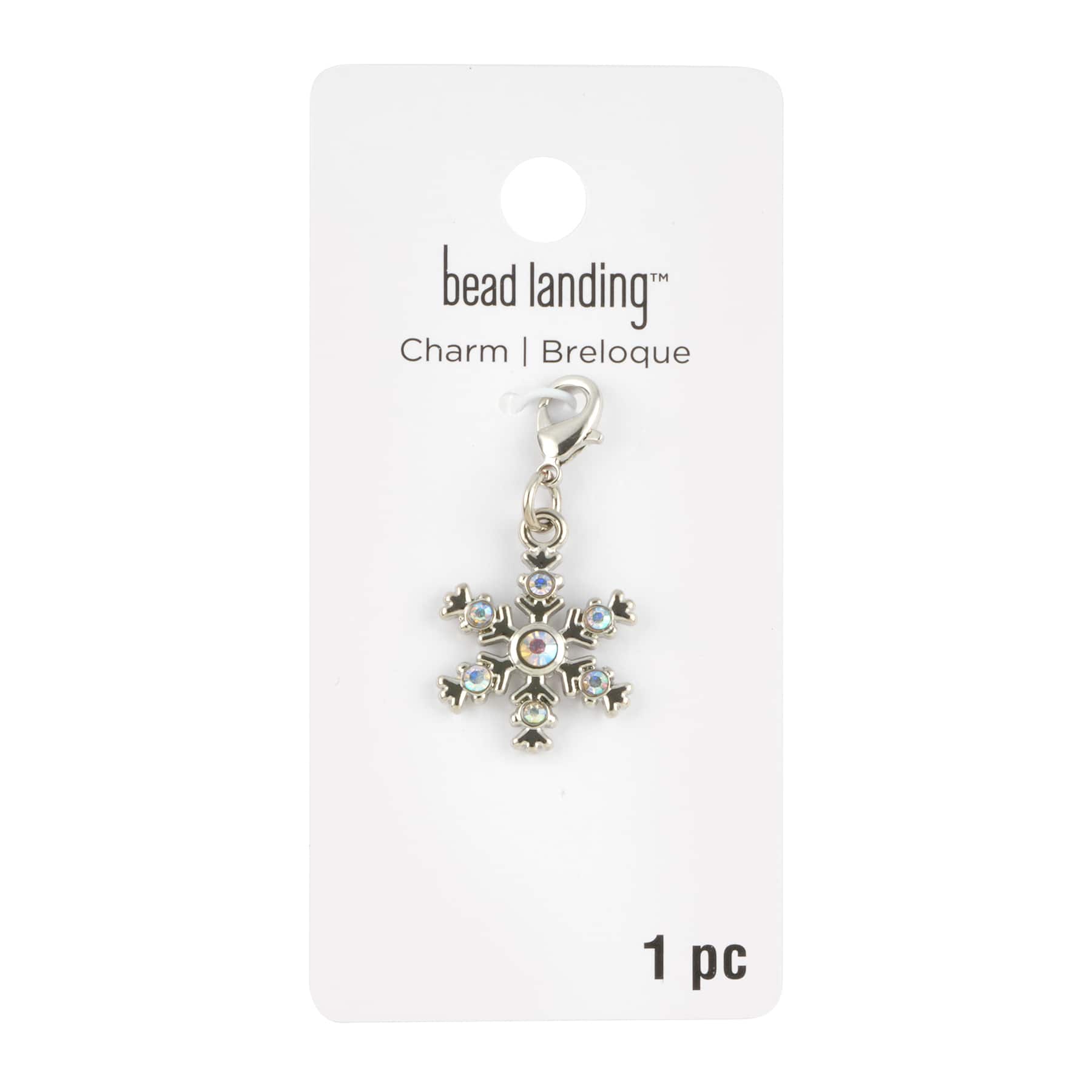 Rhodium & White Snowflake Beads, 12mm by Bead Landing™, Michaels