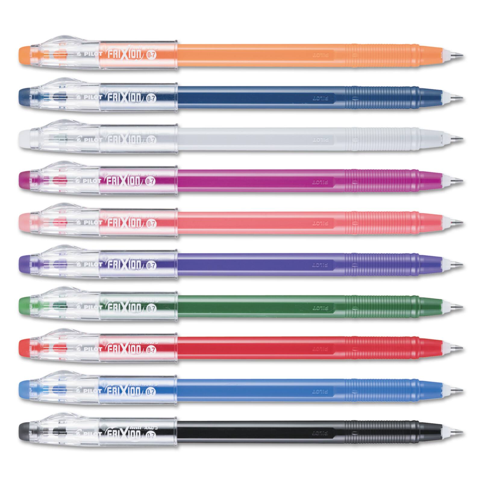 Assorted Ink 10 0.7 mm Fine Pilot FriXion ColorSticks Erasable Gel Ink Pen 