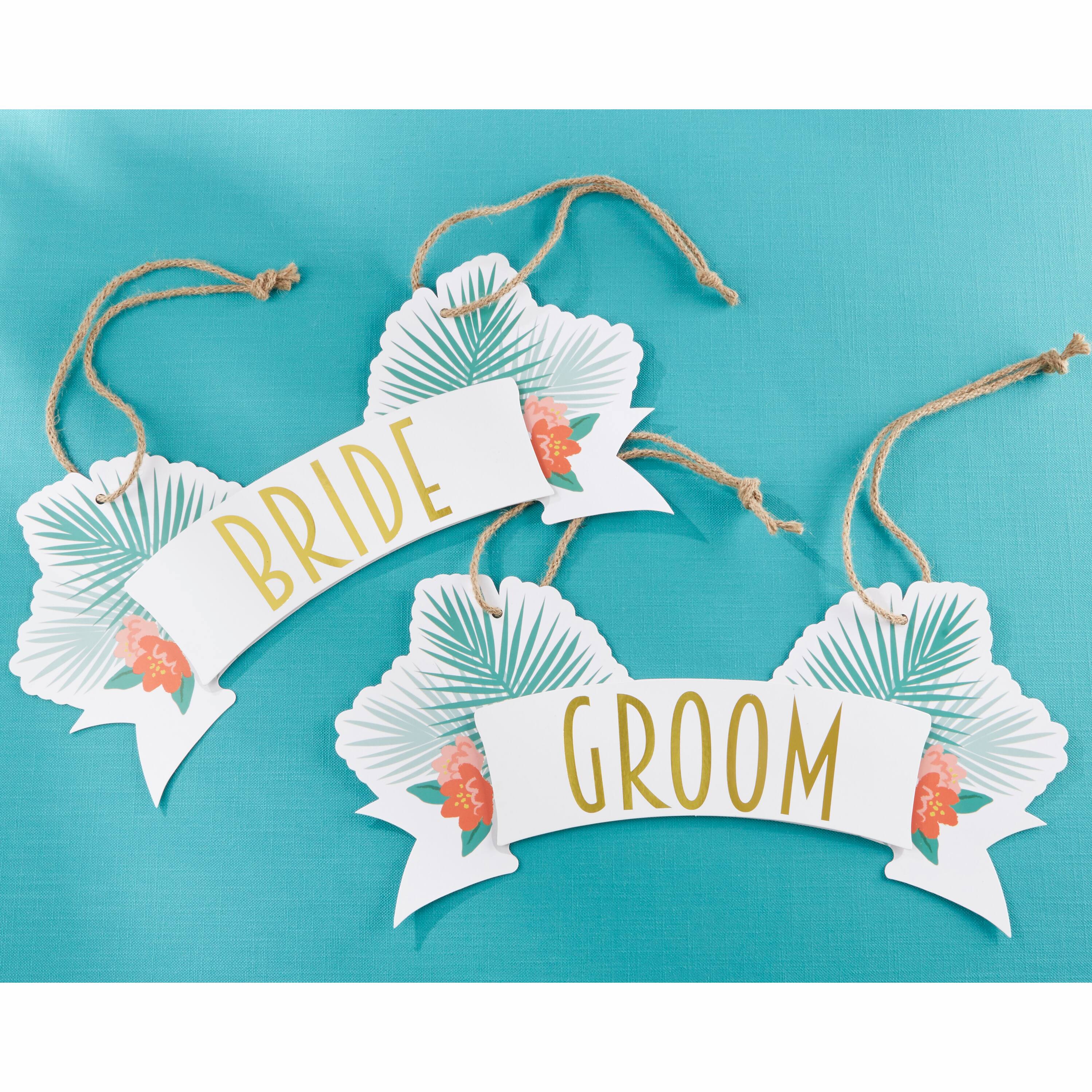 Kate Aspen&#xAE; Tropical Chic Bride &#x26; Groom Chair Signs