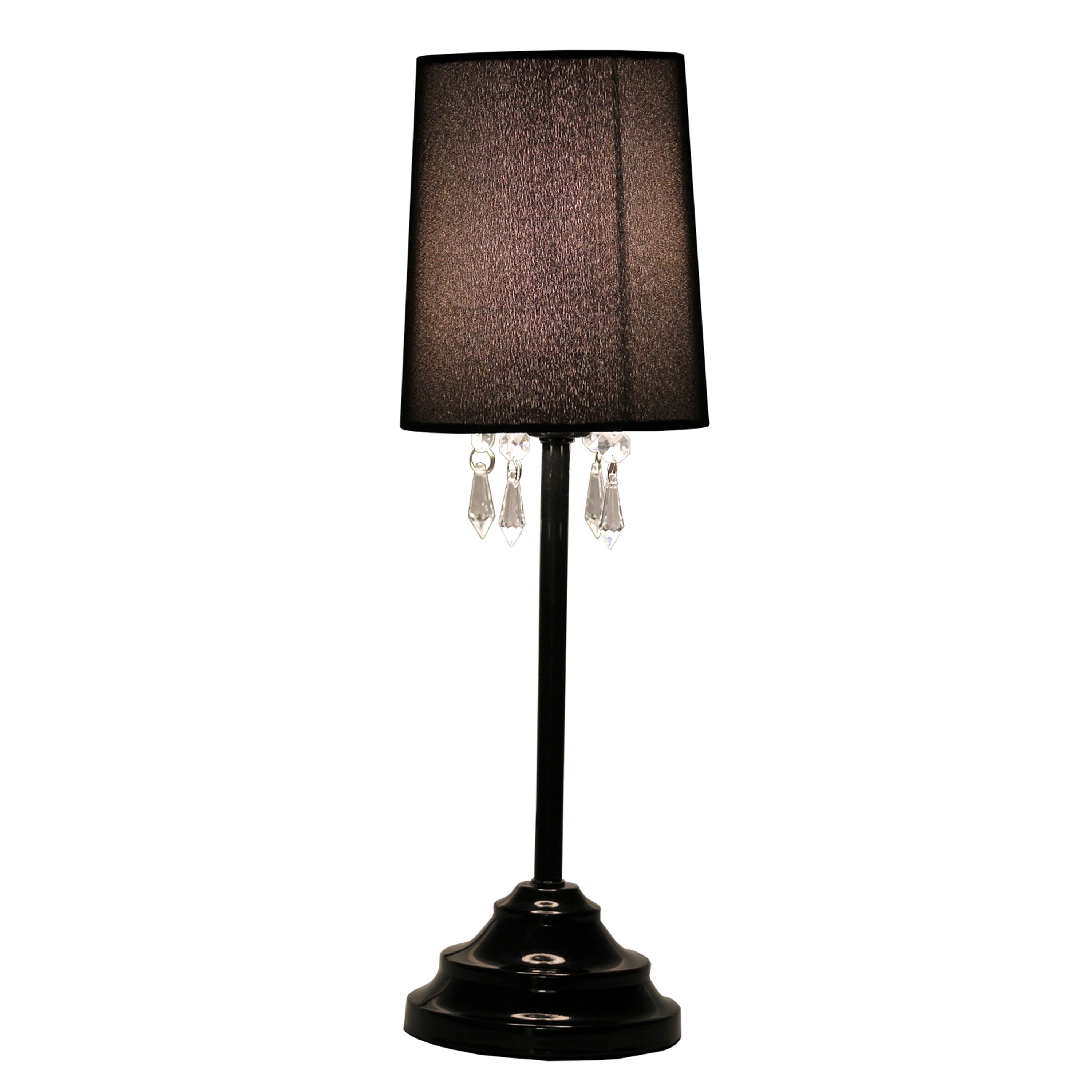 Simple Designs 17.2&#x22; Table Lamp with Fabric Shade &#x26; Hanging Beads