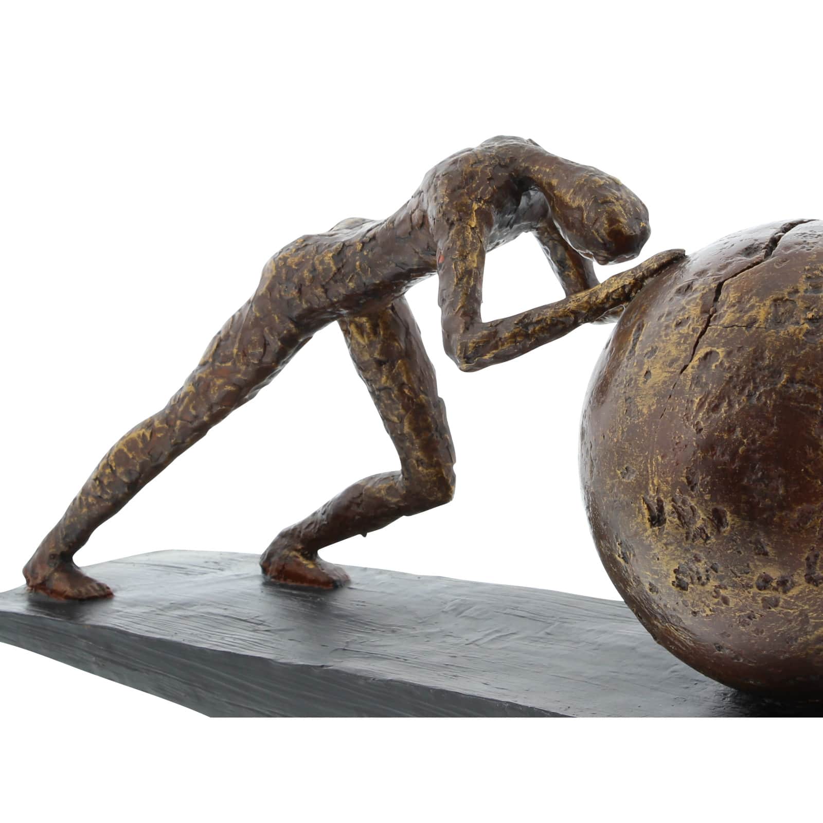 15" Brown Sisyphus Abstract Human Figurine Sculpture