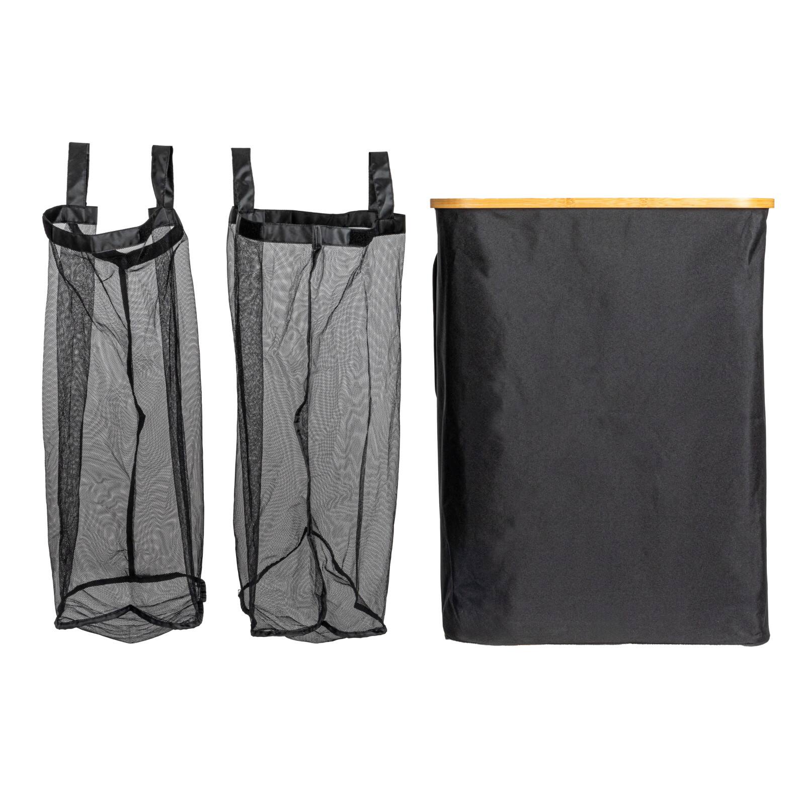 Household Essentials 29&#x22; Black Sleek Laundry Hamper with Dual Mesh Liners &#x26; Lid