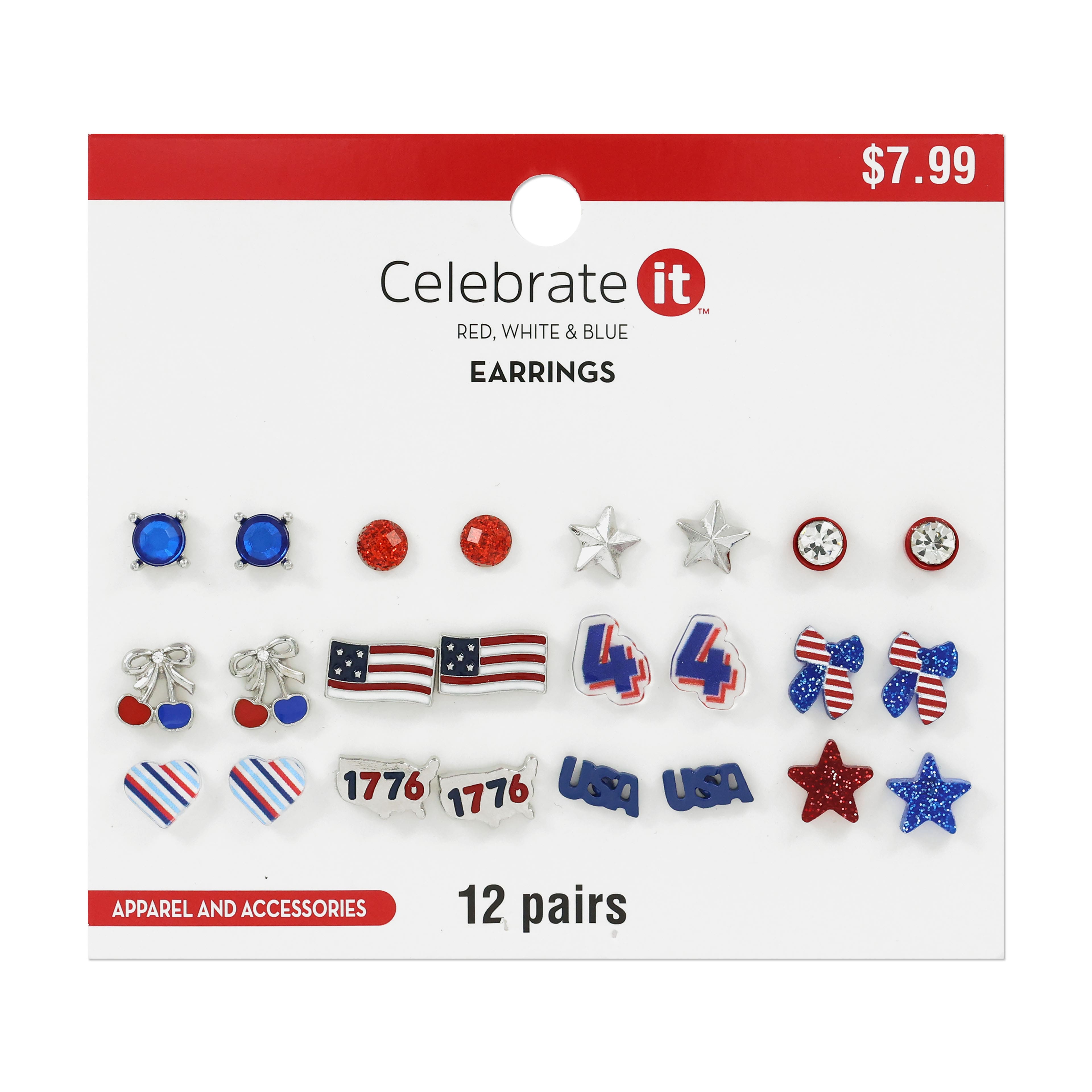 Patriotic Earrings Value Pack by Celebrate It&#x2122;