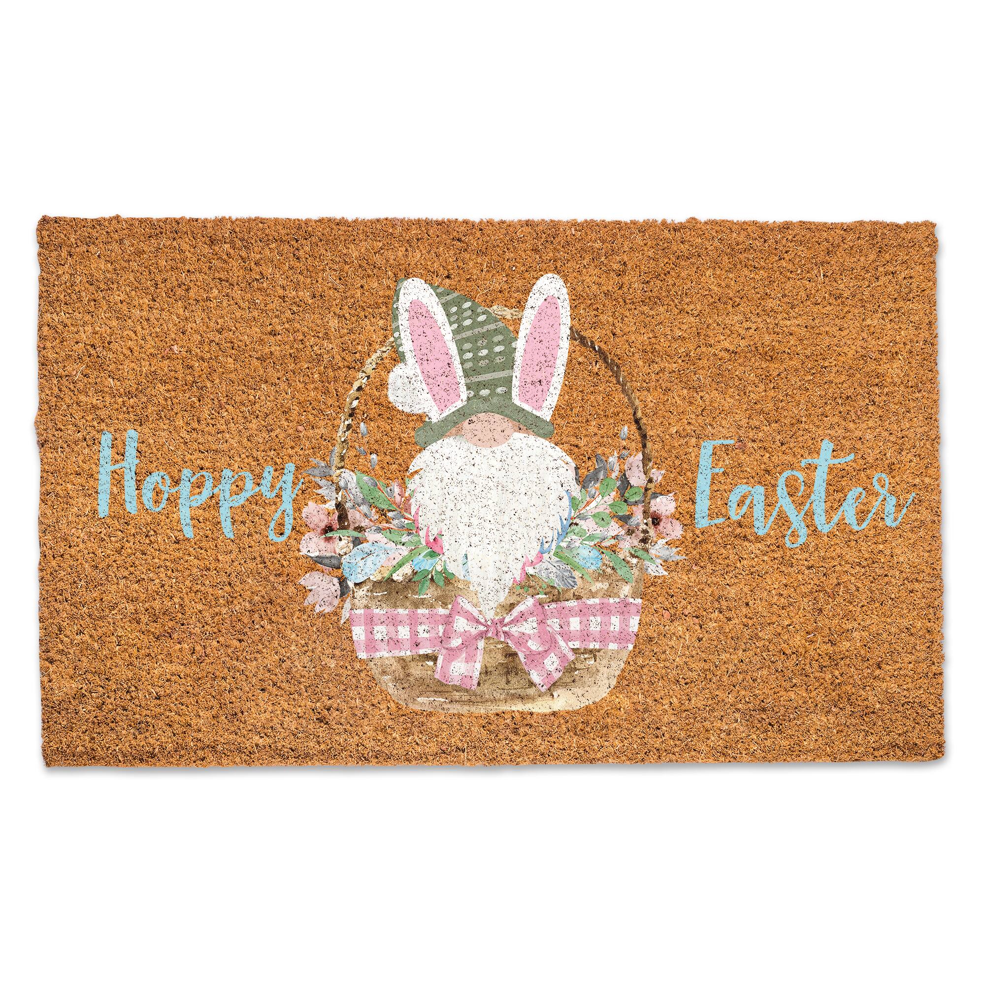 Gnome Bunny Basket Doormat