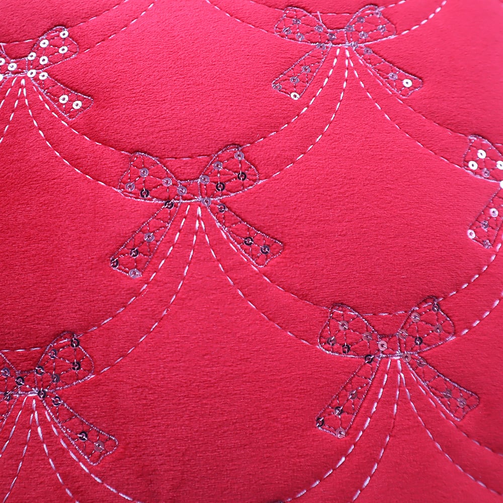 16&#x22; x 16&#x22; Red Velvet Bow Throw Pillow by Ashland&#xAE;