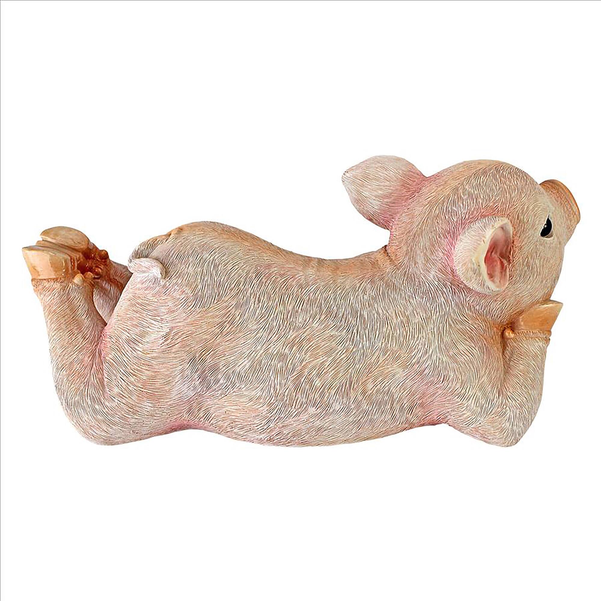 Design Toscano 11" Vogue the Lounging Pig Outdoor Statue