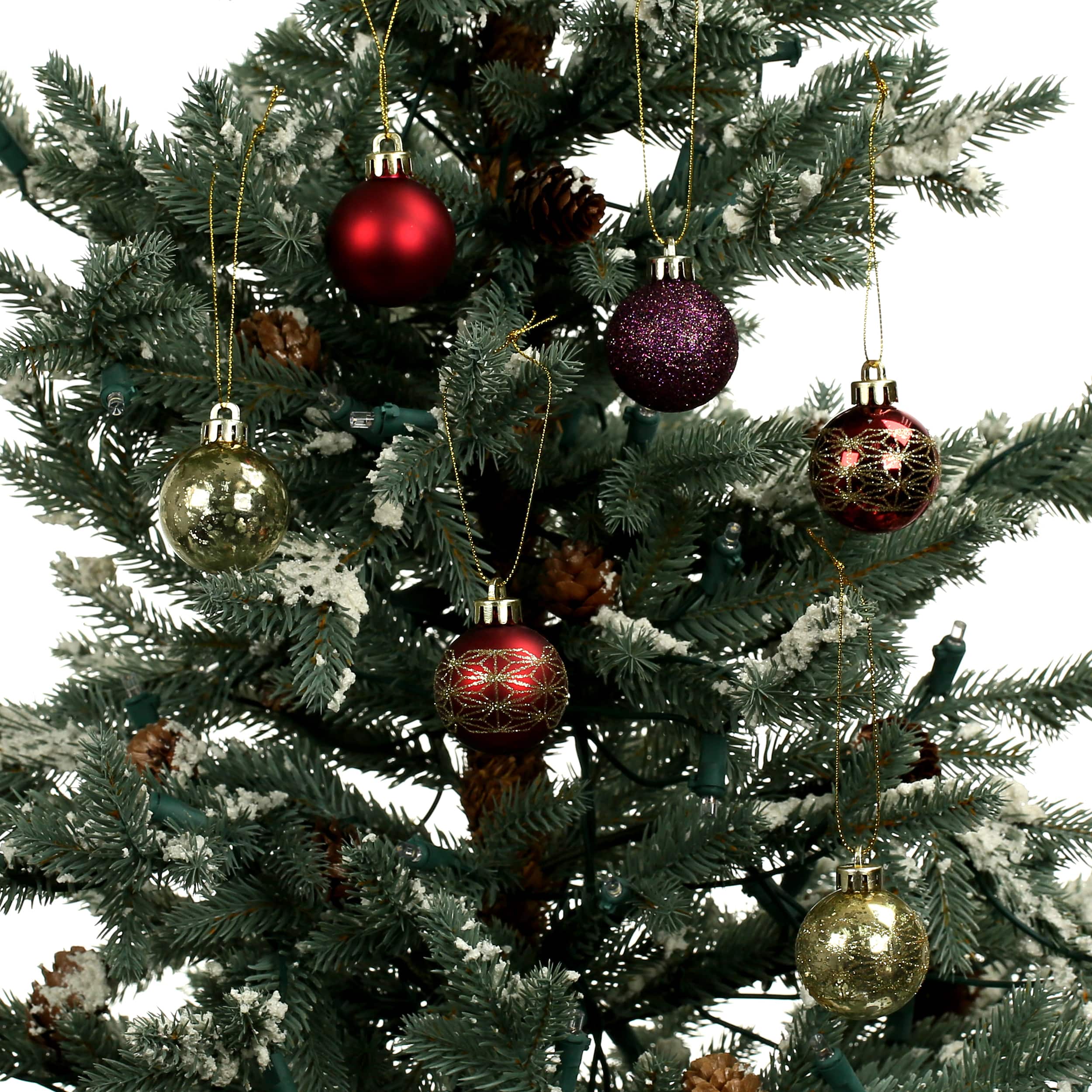 7 Pack 1.5" Burgundy Shatterproof Ball Ornaments by Ashland®