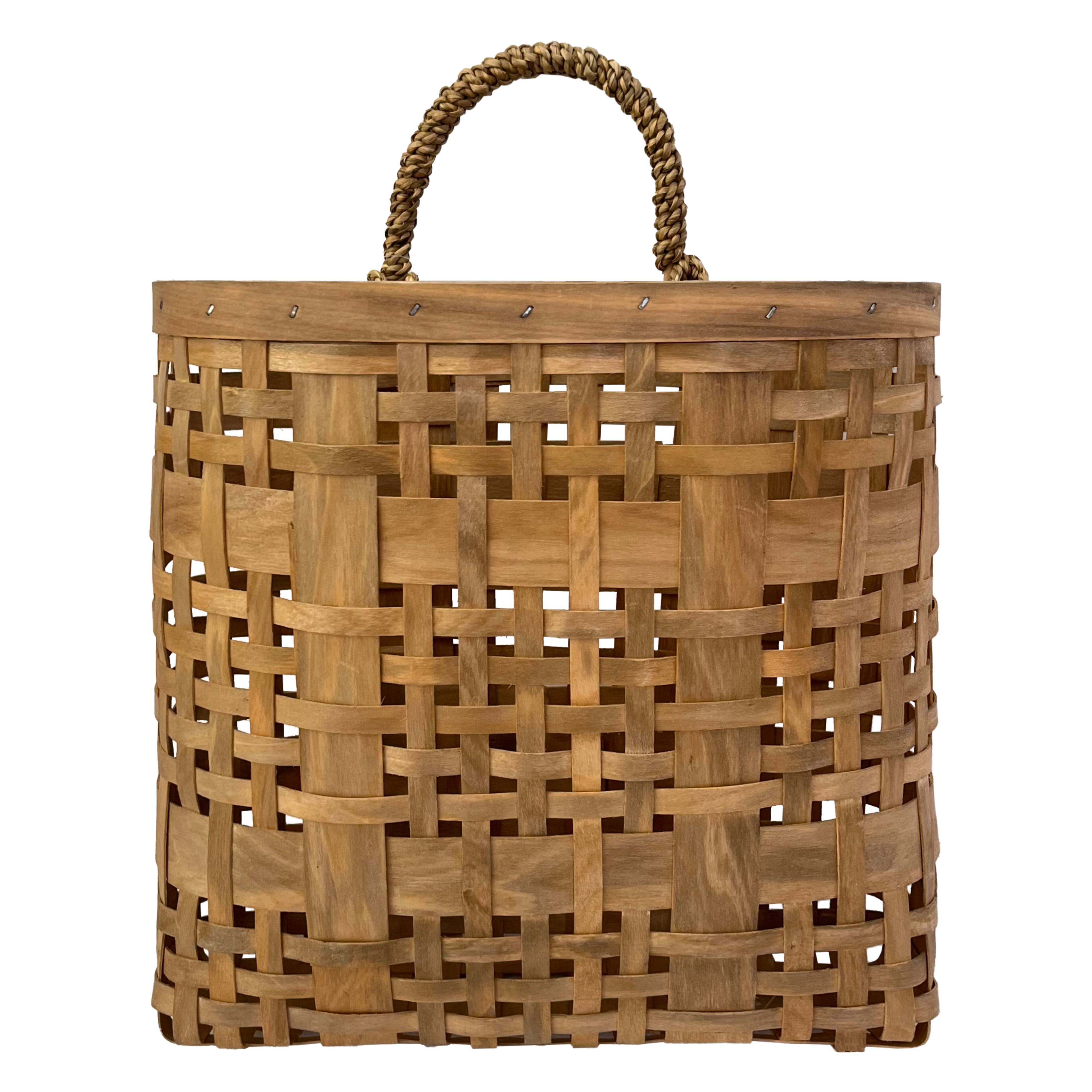Large Brown Chipwood Hanging Basket by Ashland®