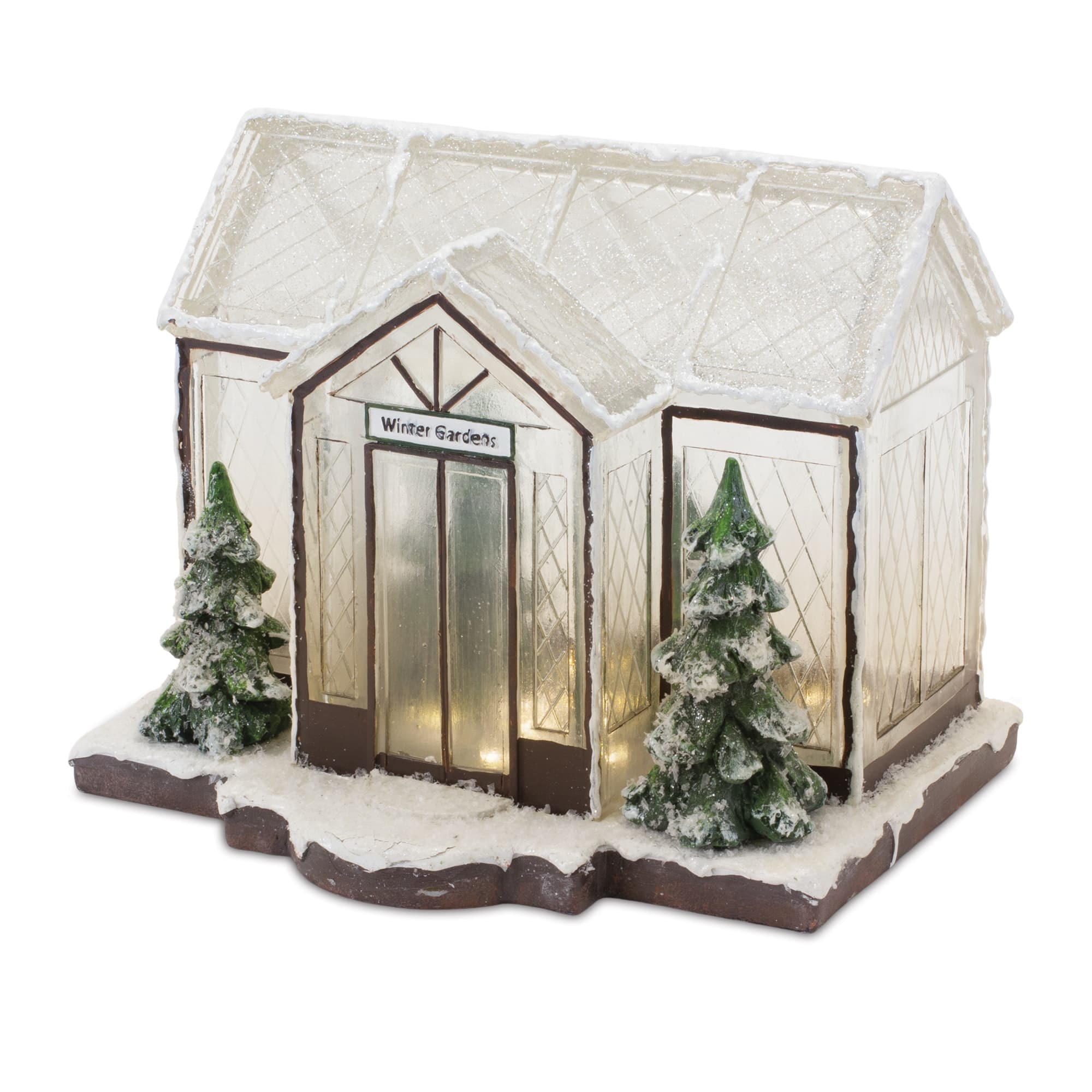 10&#x22; Winter Garden Greenhouse LED Tabletop Town D&#xE9;cor