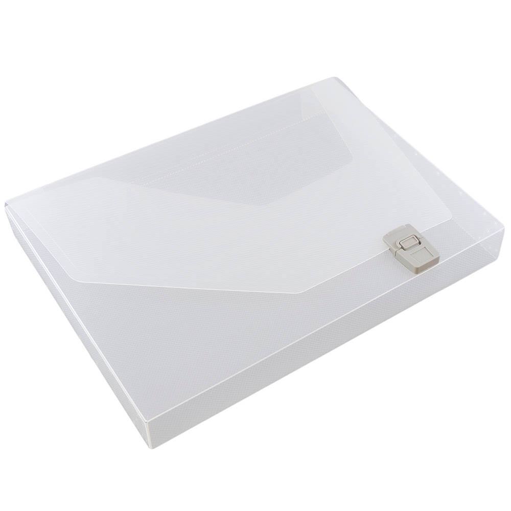 JAM Paper Plastic Box Portfolio with Side Buckle 9.75" x 13.5
