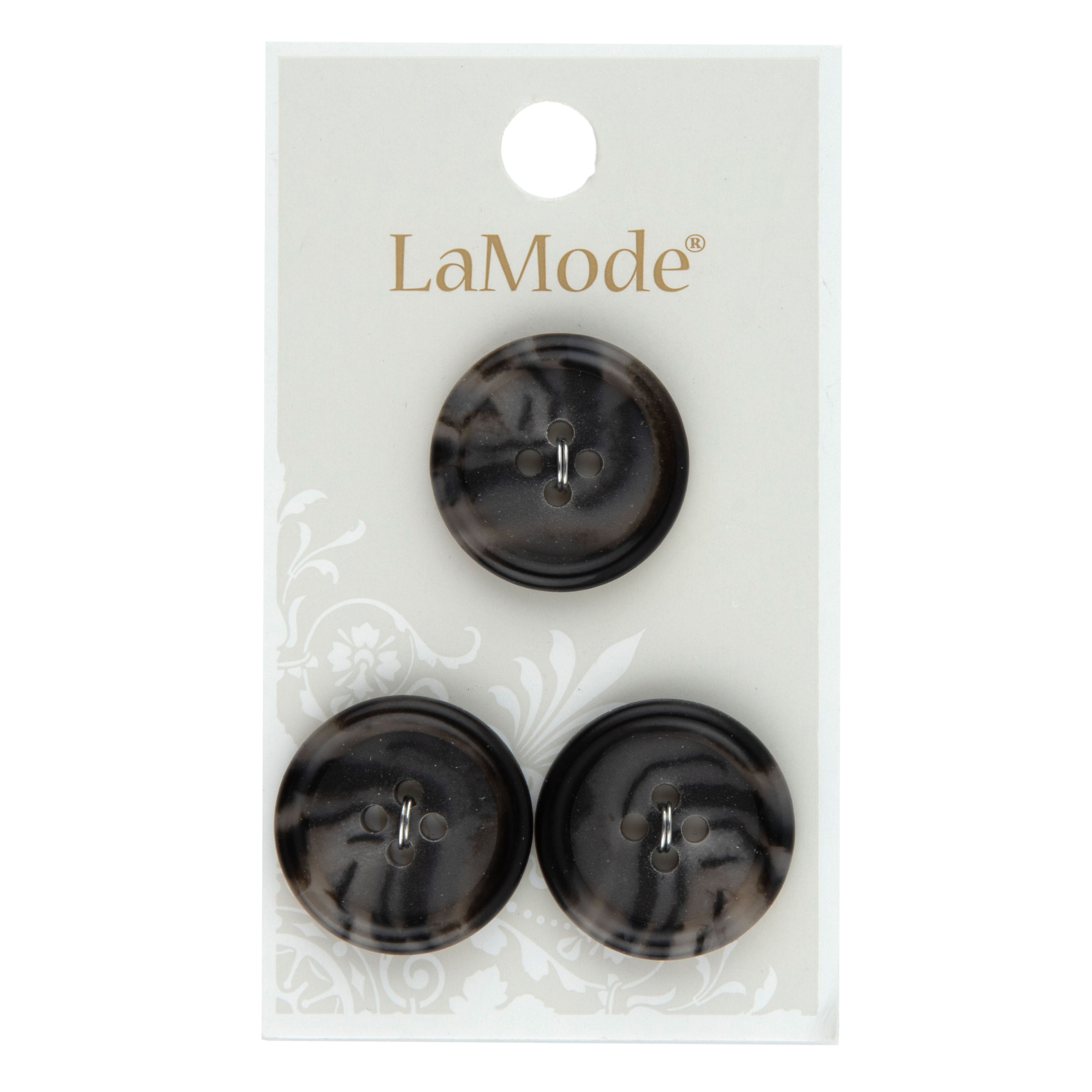 LaMode 7/8&#x22; Gray 4-Hole Buttons, 3ct.