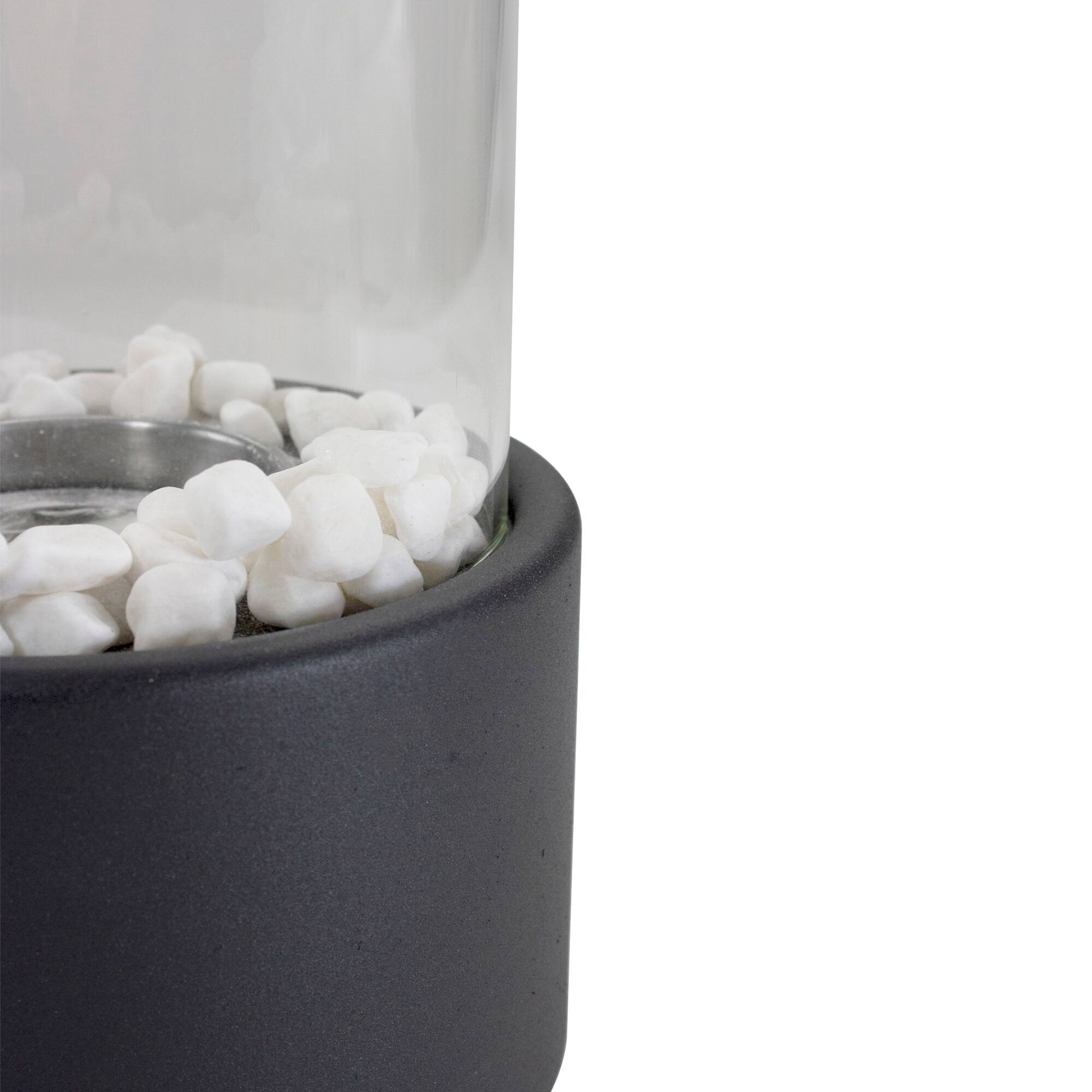 10.5&#x22; Bio Ethanol Round Portable Tabletop Fireplace with Black Base