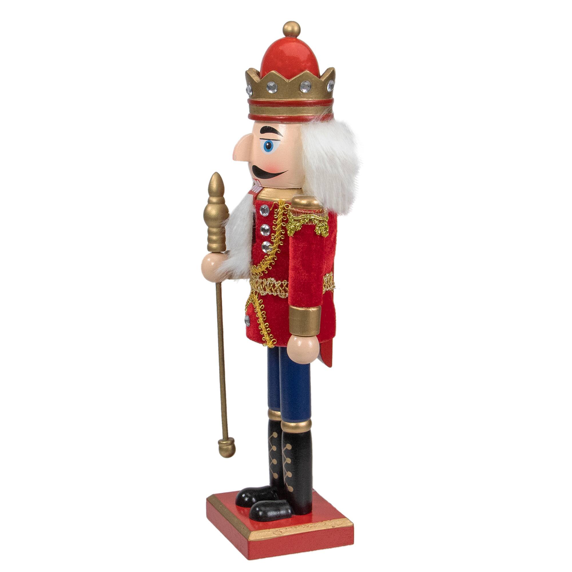 14&#x22; Wooden Nutcracker King with Scepter